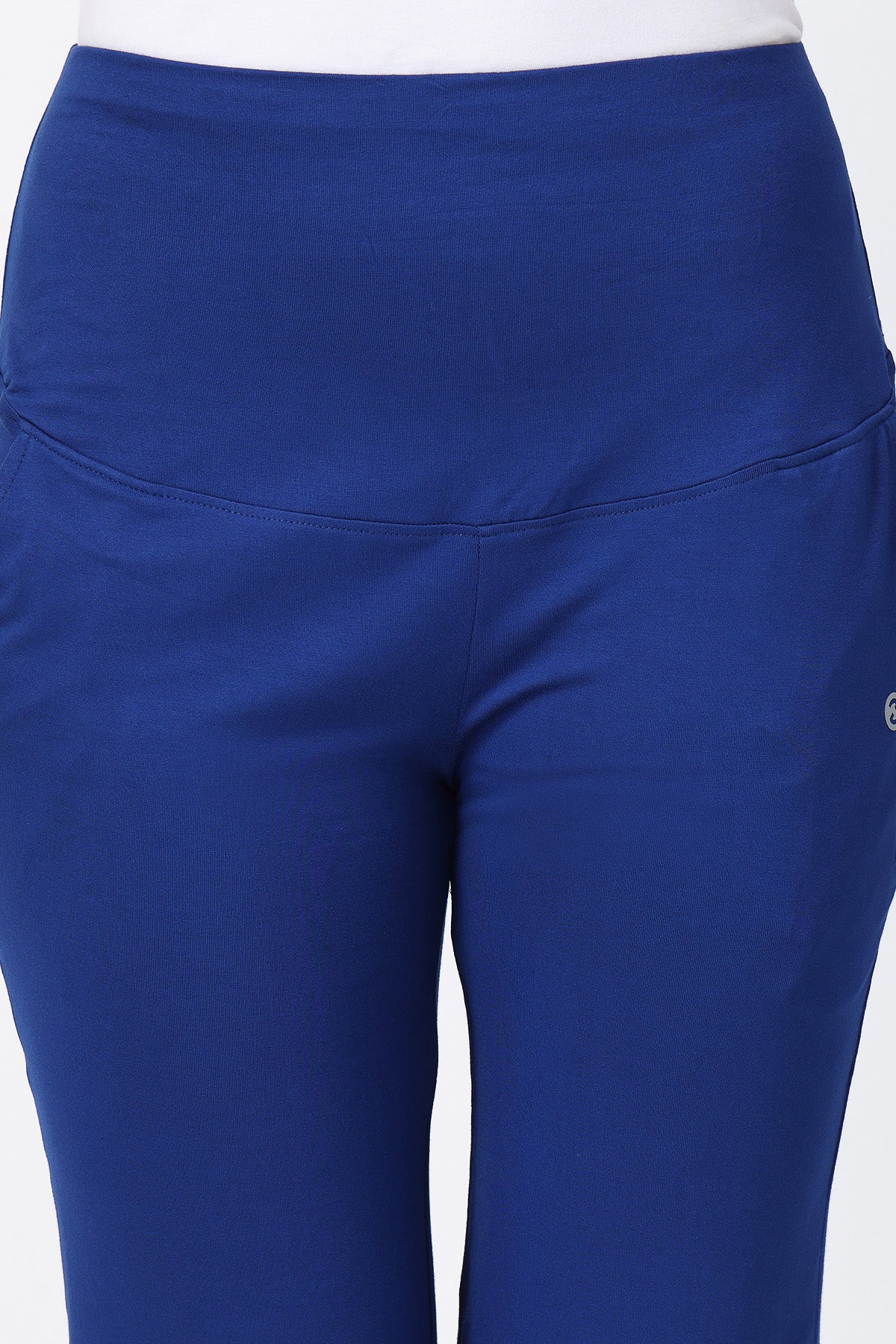 Flared High Waist Maternity Pants with Pockets - Royal Blue - Image 11