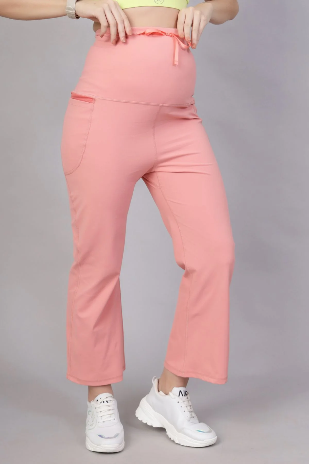 Full Bump-Coverage Carrot Flair Maternity Pants - Image 7