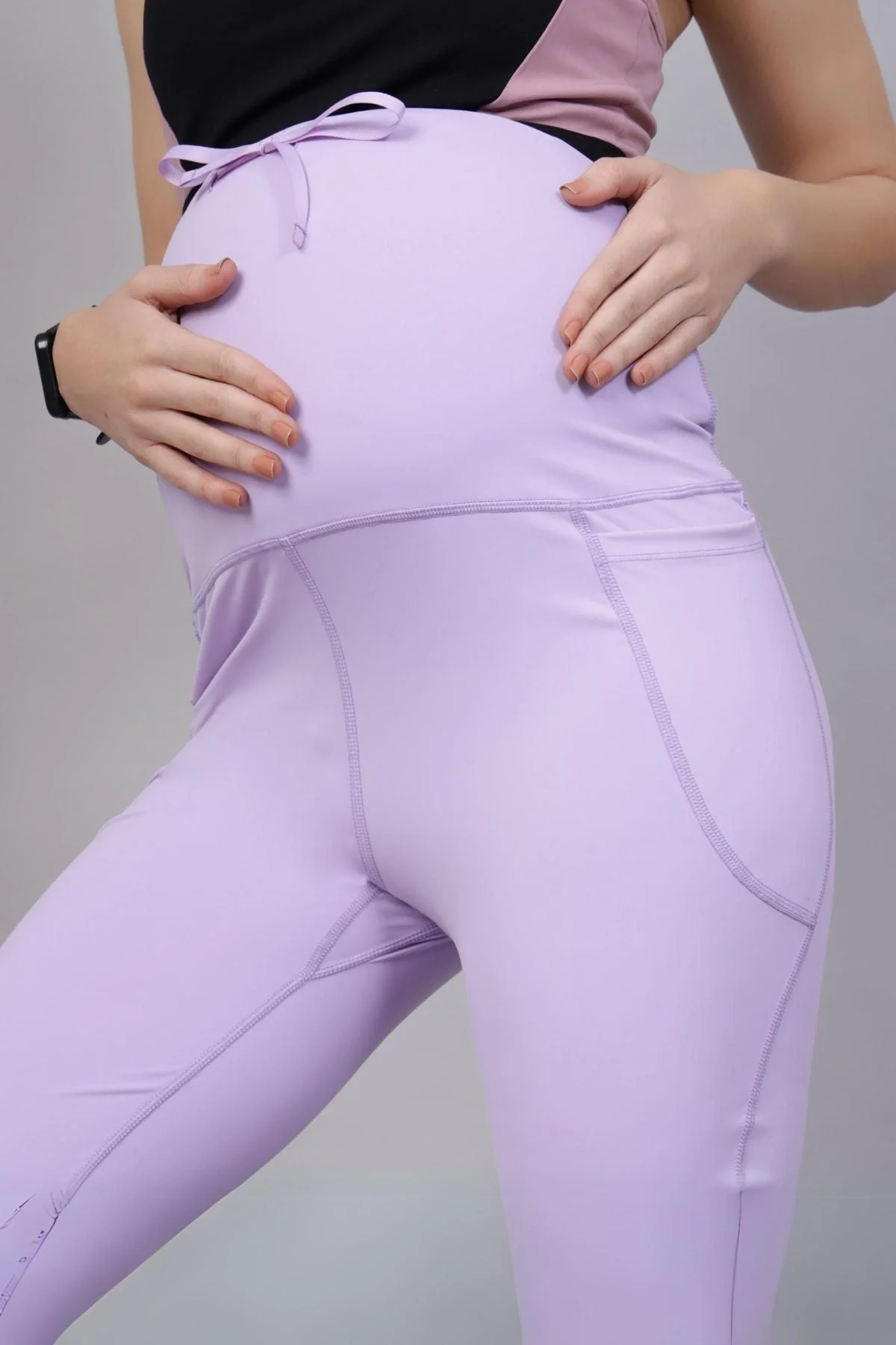 Full Bump-Coverage Lavender Flair Maternity Pants - Image 6