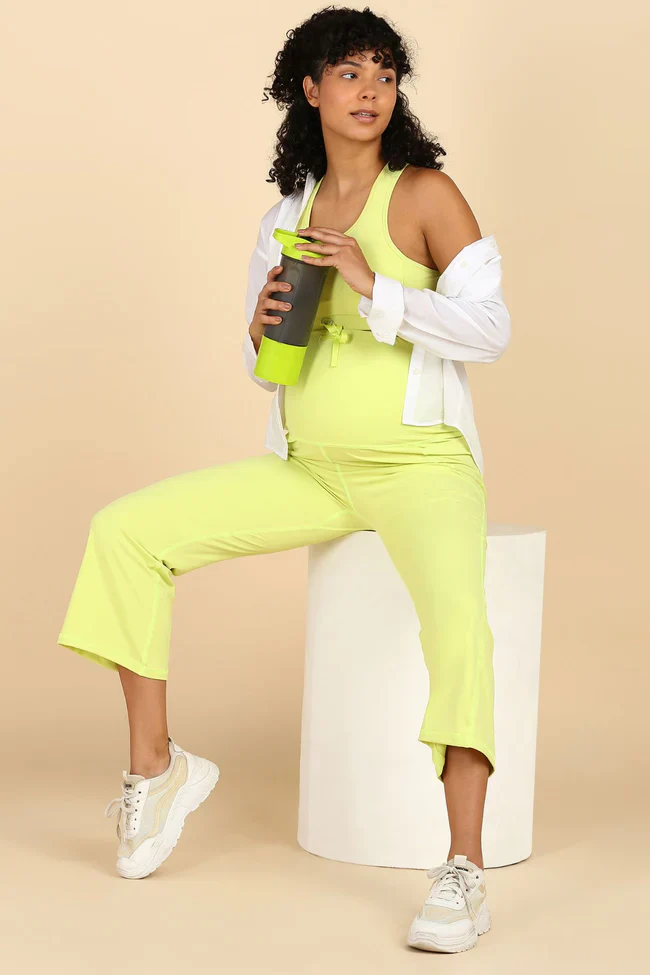 Full Bump-Coverage Lime Flair Maternity Pants - Image 10