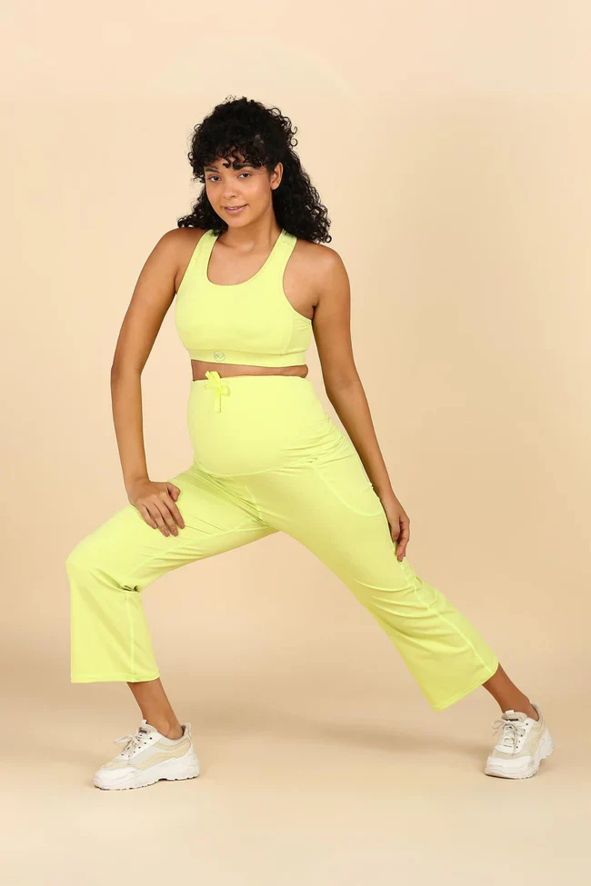 Full Bump-Coverage Lime Flair Maternity Pants - Image 7