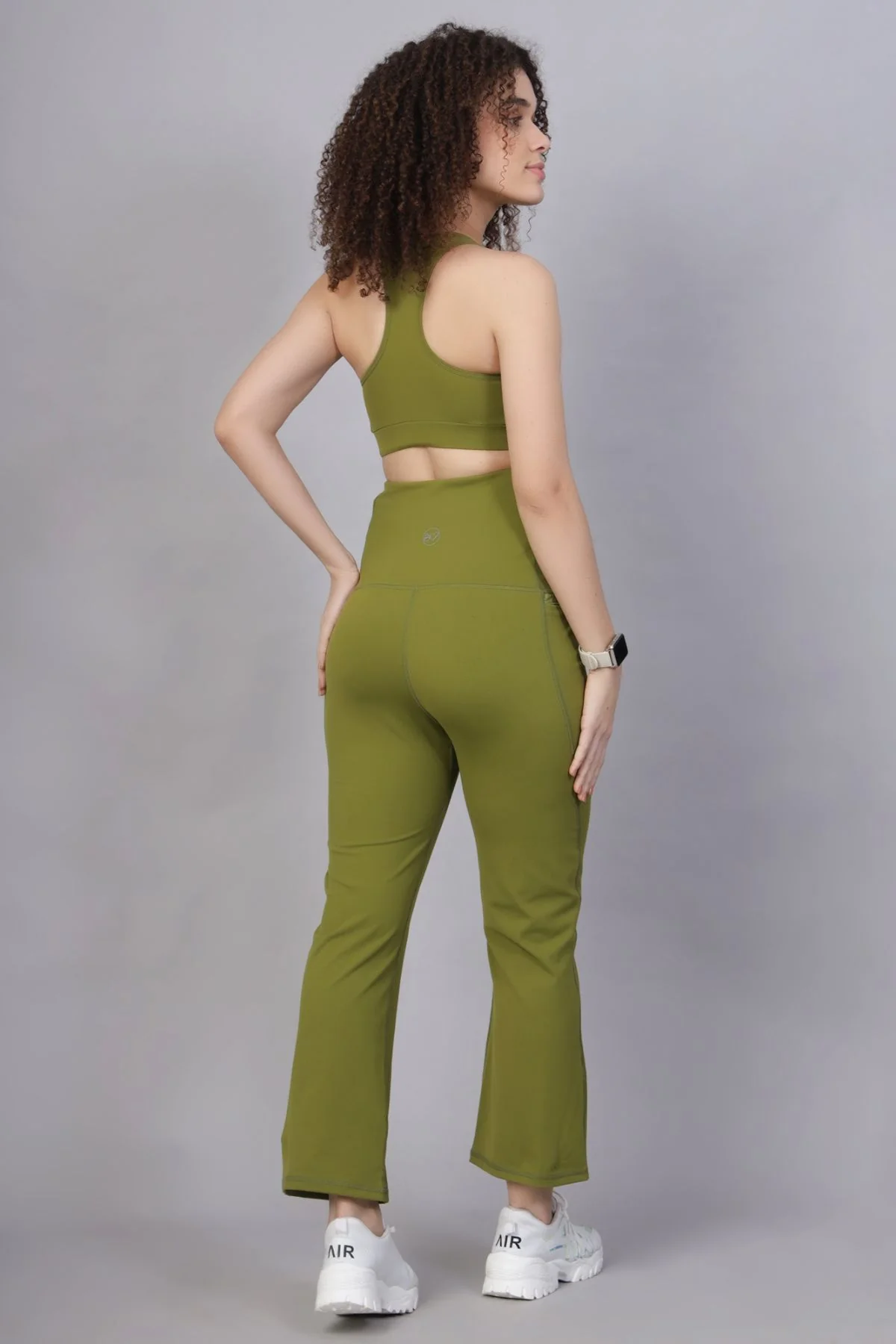 Full Bump-Coverage Olive Flair Maternity Pants - Image 5