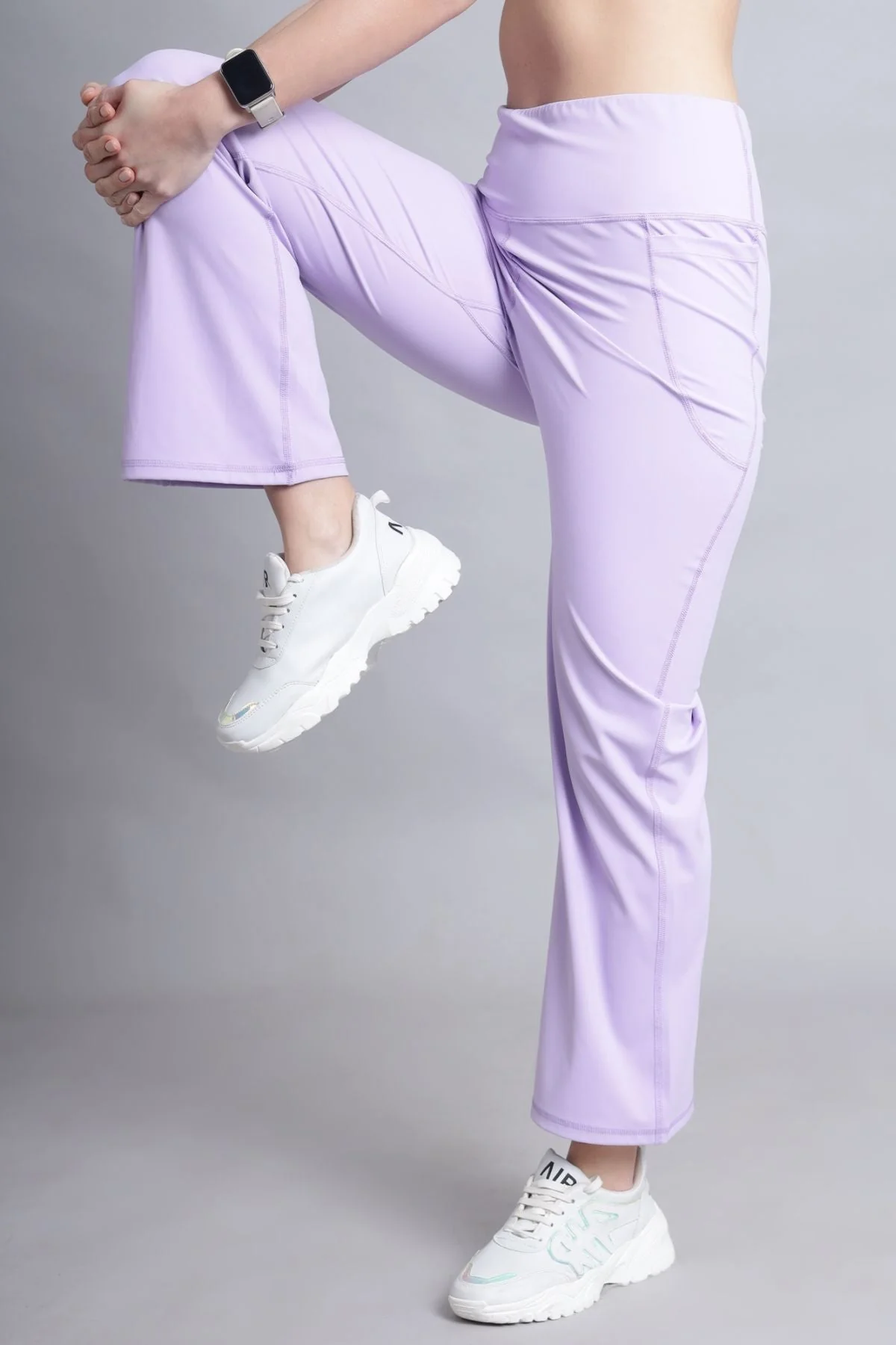 High Waisted Gentle Compression Lavender Postpartum Pants - Image 13
