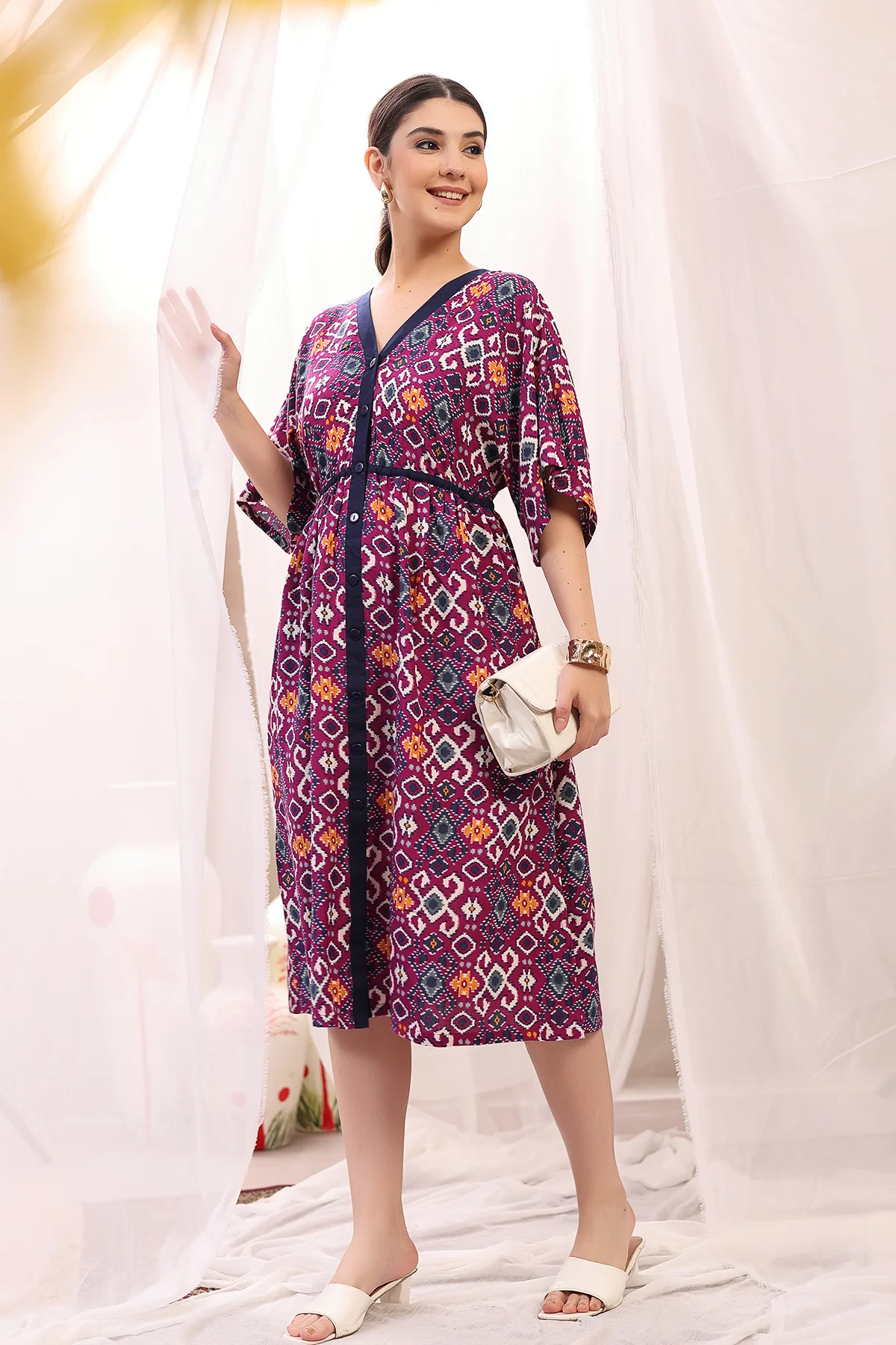 Floral Printed Zipless Feeding Shirtdress - Multi - Image 12