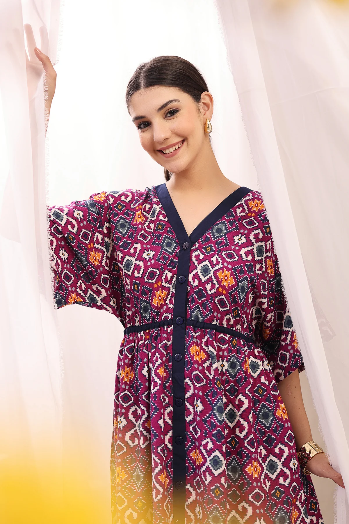 Floral Printed Zipless Feeding Shirtdress - Multi - Image 13
