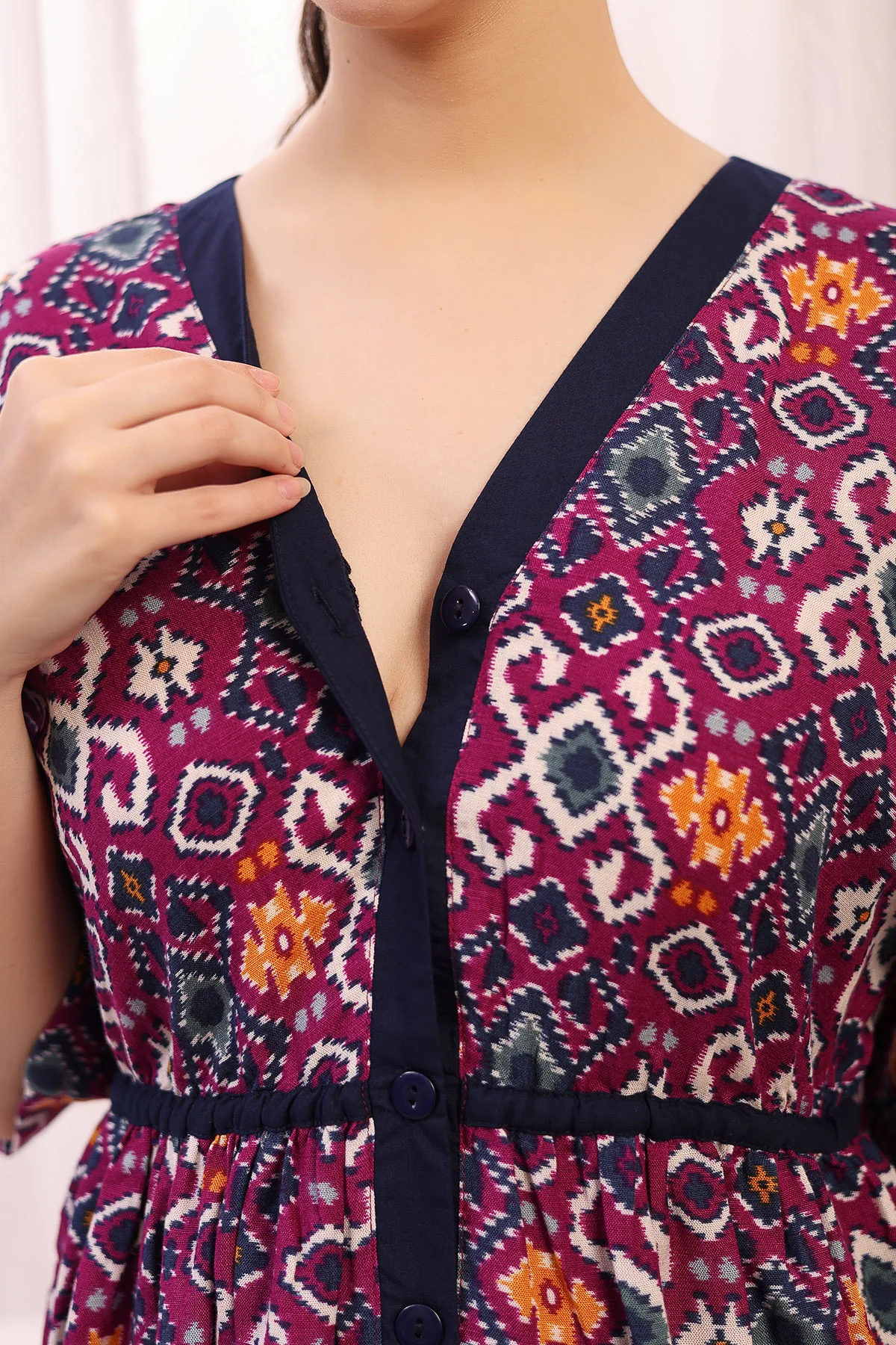 Floral Printed Zipless Feeding Shirtdress - Multi - Image 2
