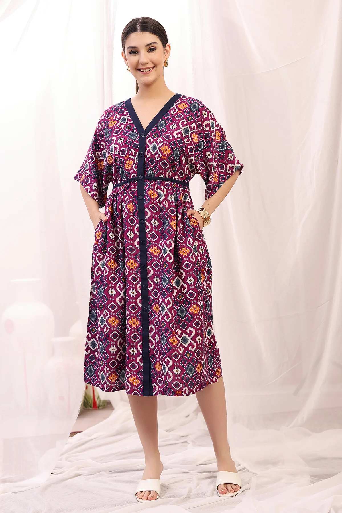 Floral Printed Zipless Feeding Shirtdress - Multi - Image 5