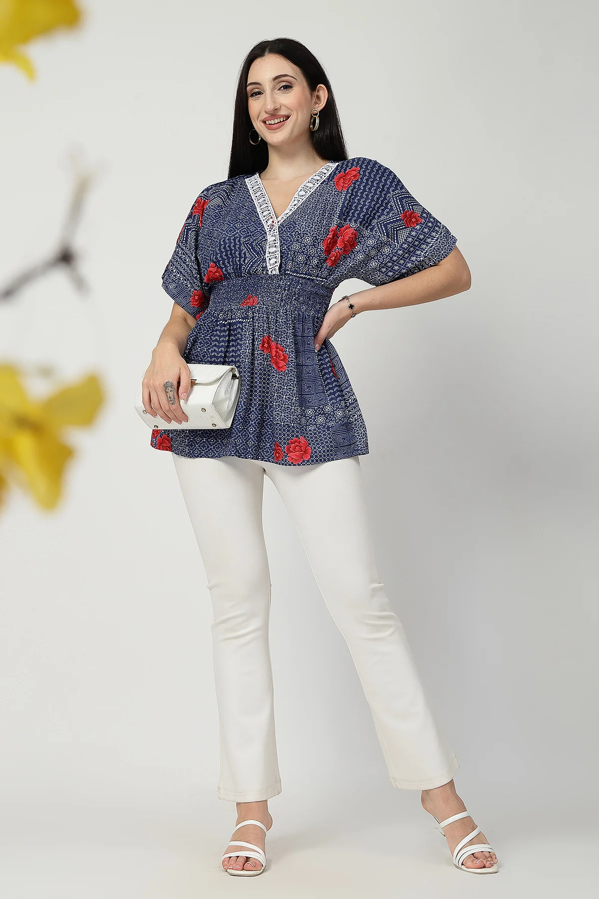 Floral Rayon Top with Zipless Feeding - Image 10