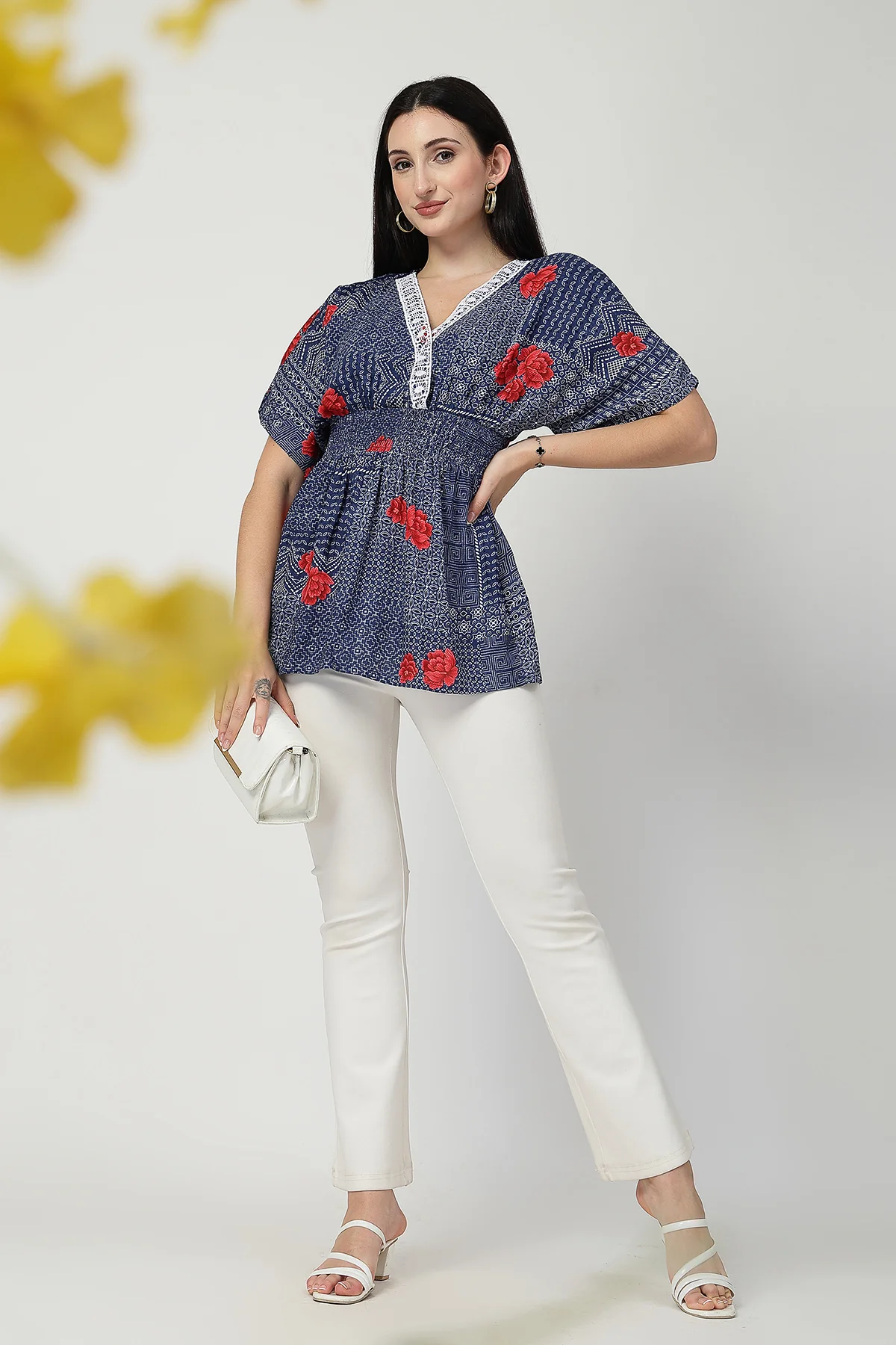 Floral Rayon Top with Zipless Feeding - Image 11