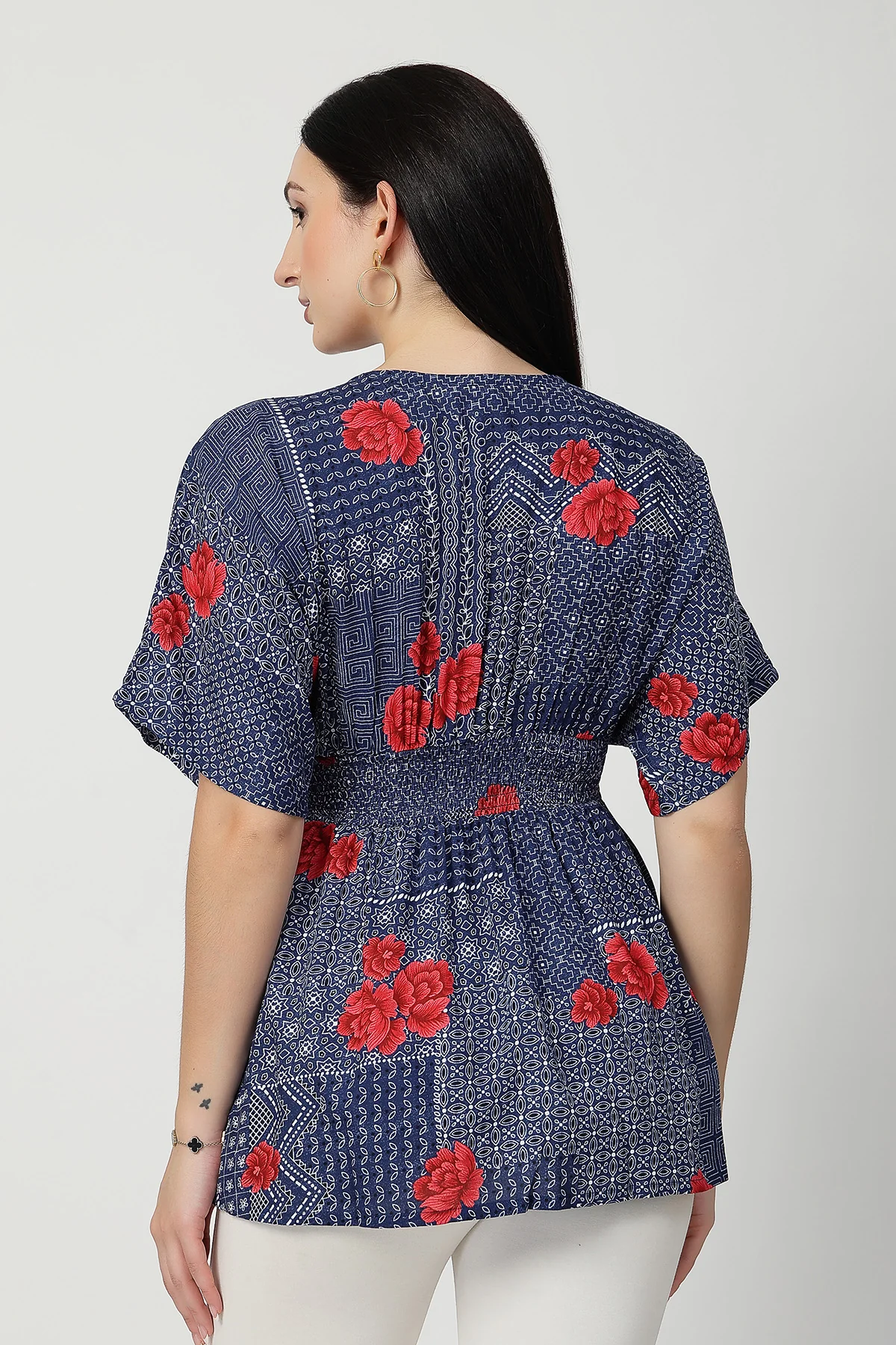 Floral Rayon Top with Zipless Feeding - Image 3
