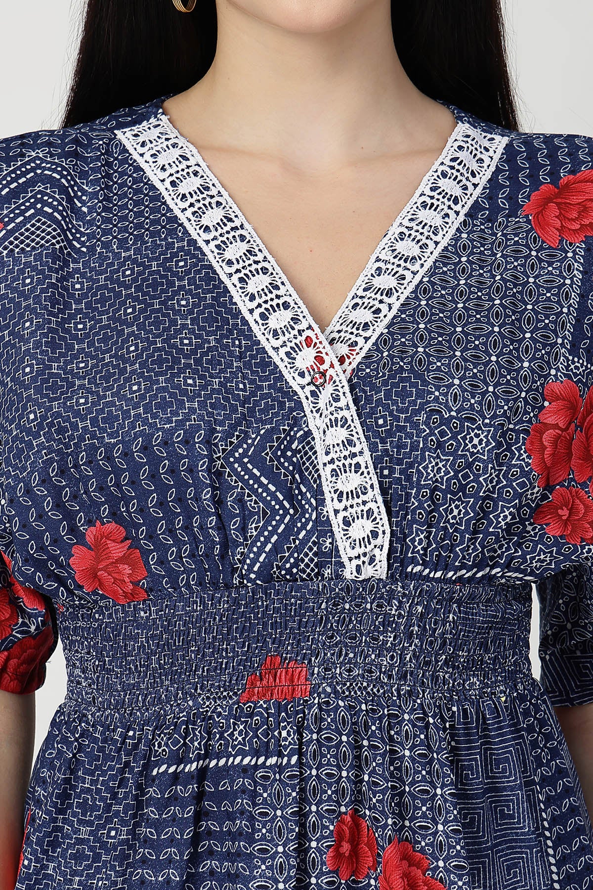 Floral Rayon Top with Zipless Feeding - Image 7