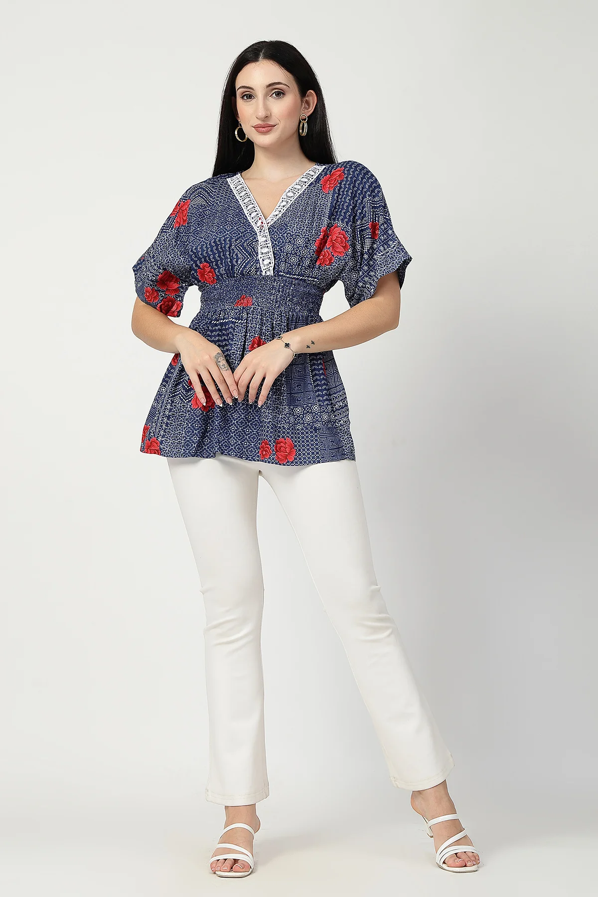 Floral Rayon Top with Zipless Feeding - Image 8