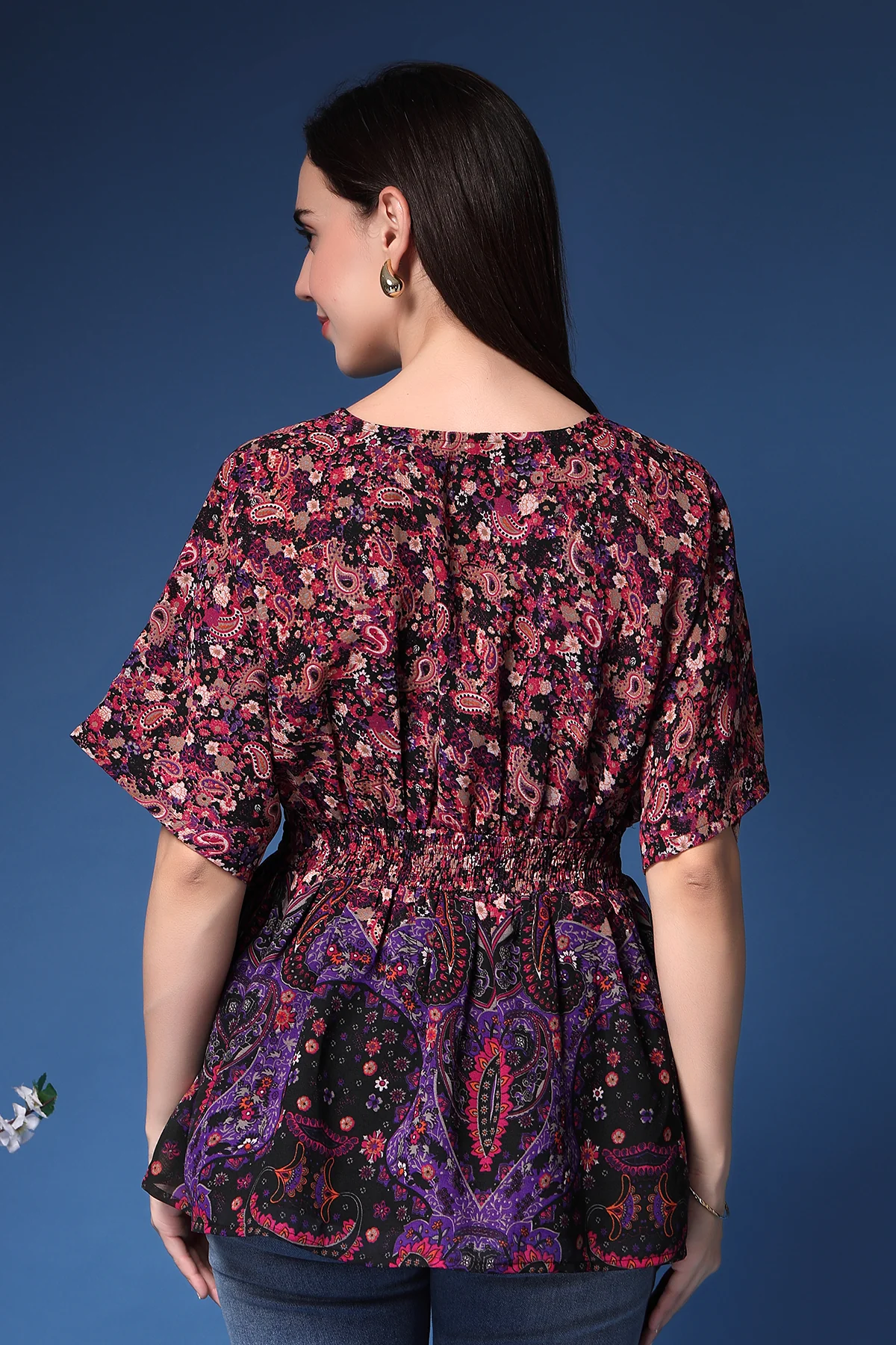 Floral Short Top with Zipless Feeding - Image 3