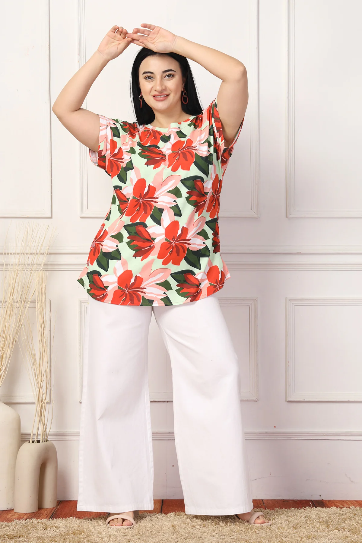 Fresh Floral Delight Maternity Zipless Feeding Top - Image 9
