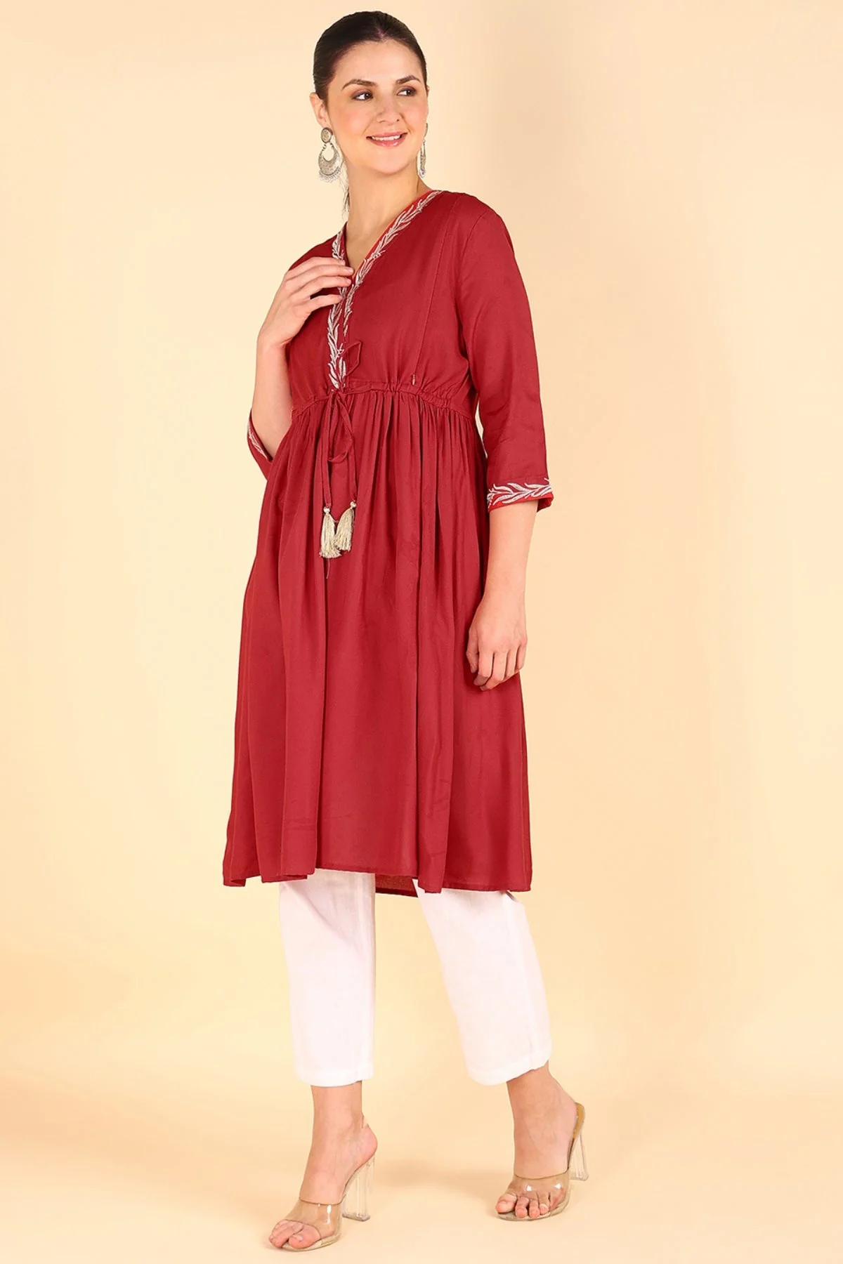 Fuchsia Maternity Feeding Kurti - Image 12