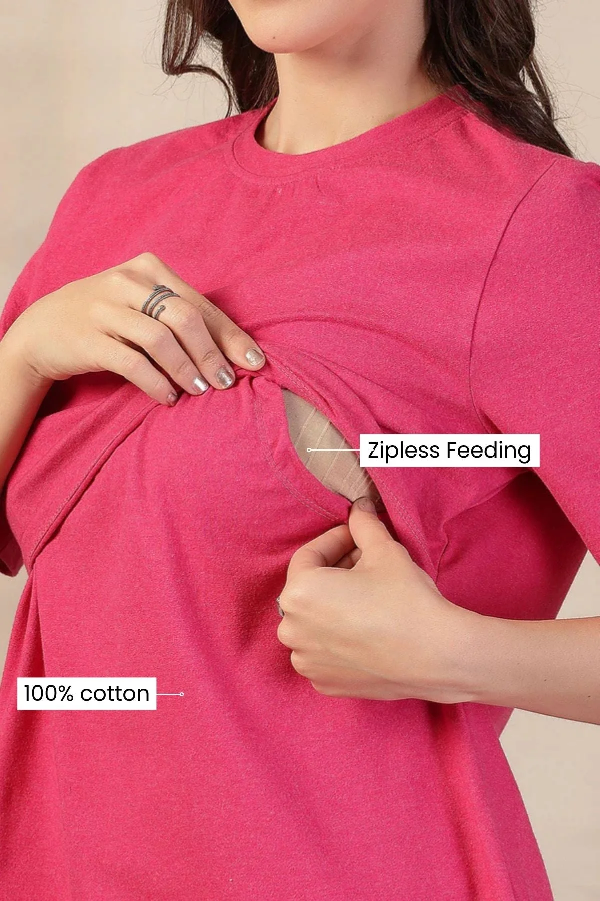 Fuchsia Zipless Feeding Maternity Top - Image 13