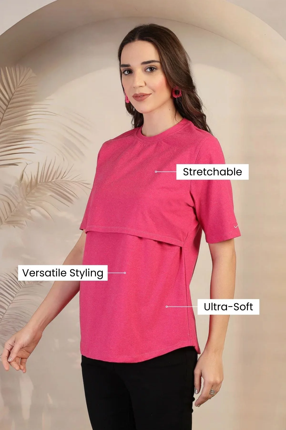 Fuchsia Zipless Feeding Maternity Top - Image 14