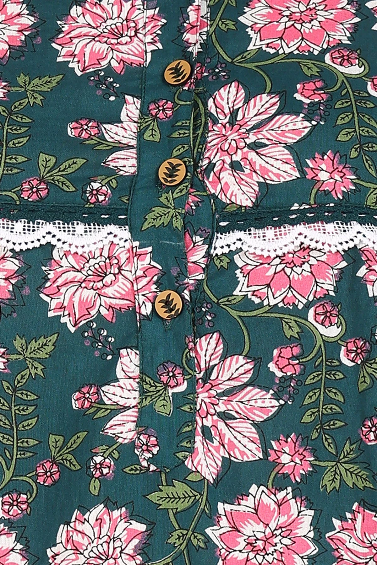 Green Floral Printed 100% Soft Cotton Zipless Maternity Maxi - Image 14