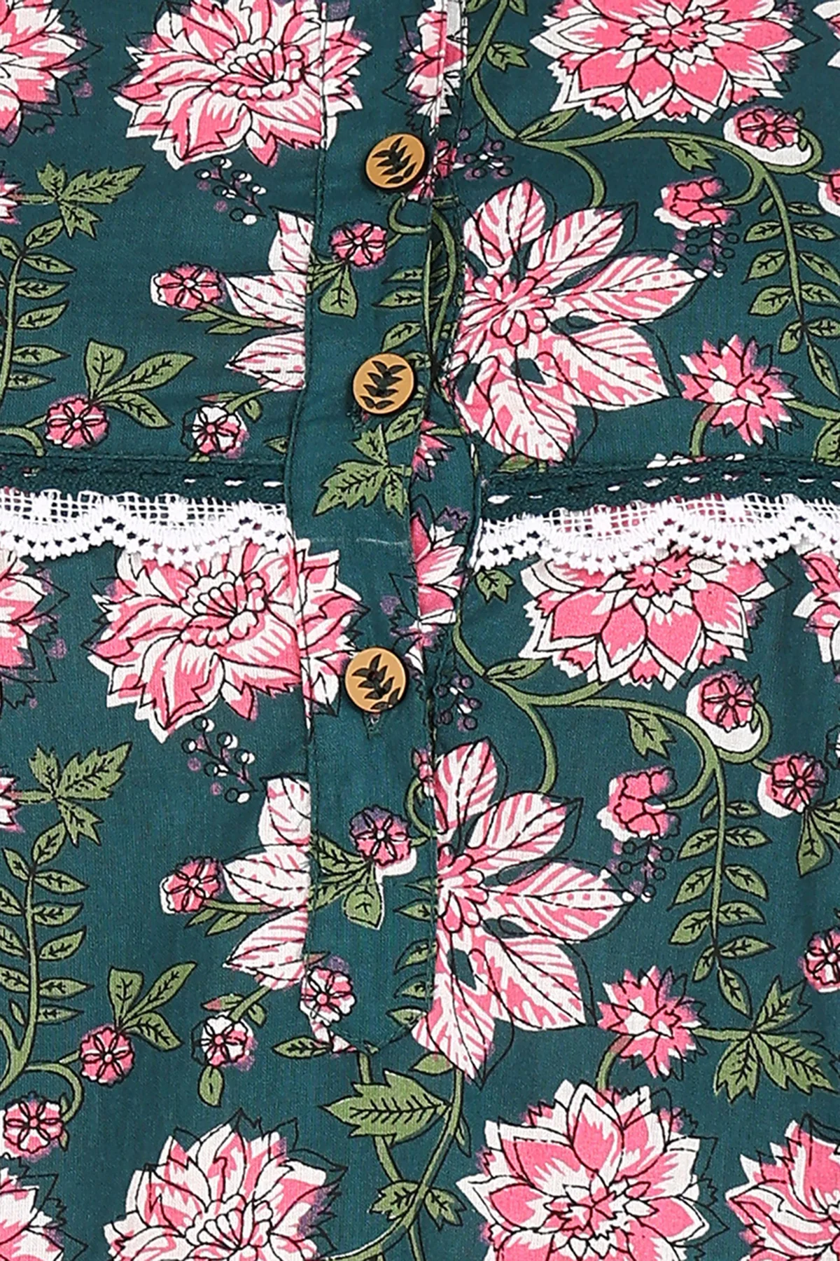 Green Floral Printed 100% Soft Cotton Zipless Maternity Maxi - Image 9