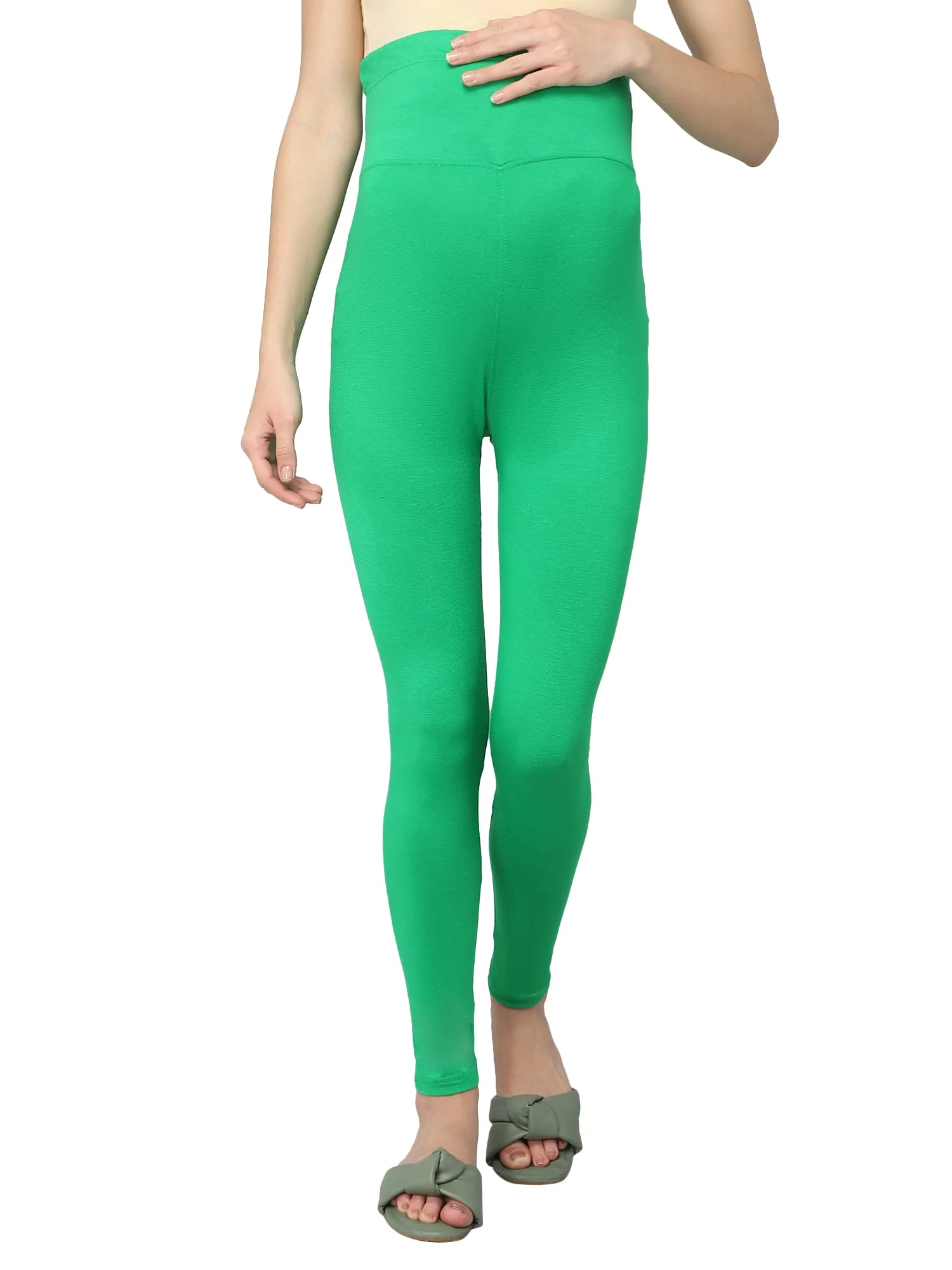 Zactive 100% Cotton Pregnancy Leggings - Green - Image 8