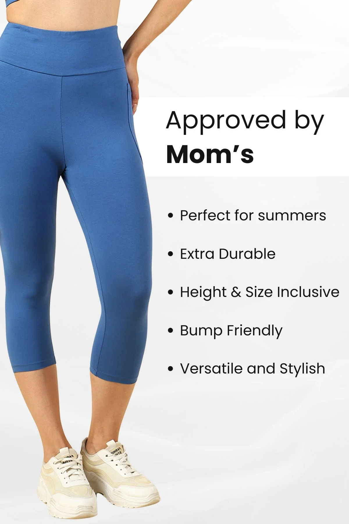 High Waist Blue Mom Capri - Image 5