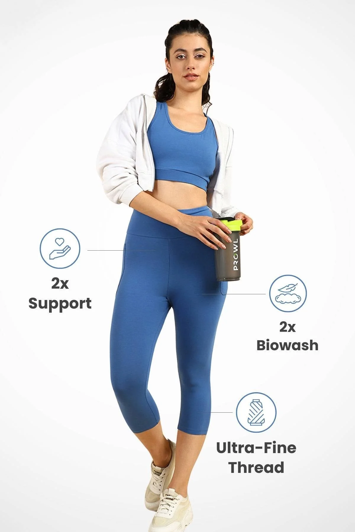 High Waist Blue Mom Capri - Image 9