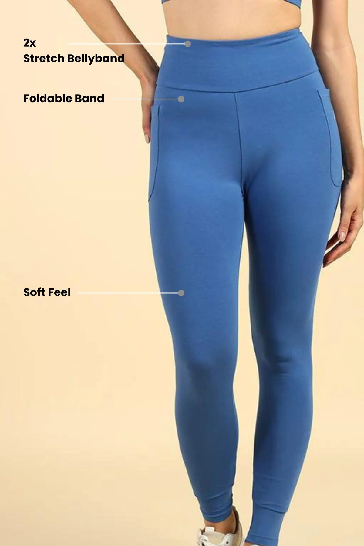 High Waist Blue Mom Legging - Image 3