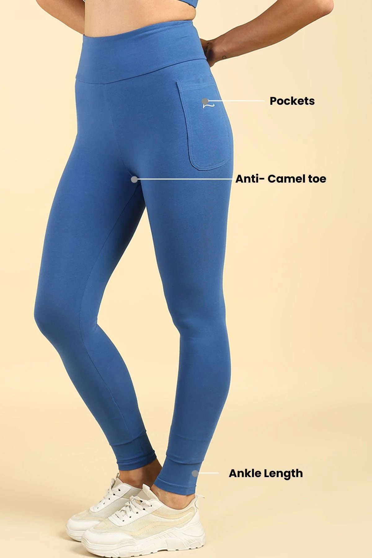 High Waist Blue Mom Legging - Image 4