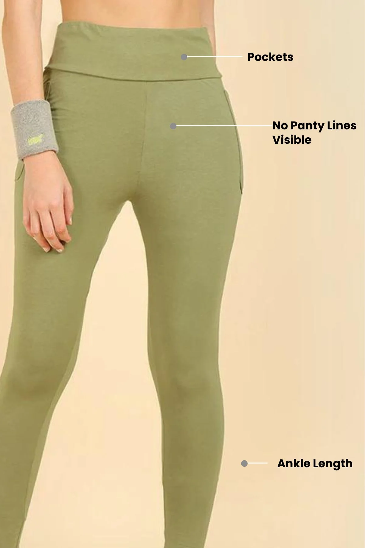 High Waist Green Mom Legging - Image 4