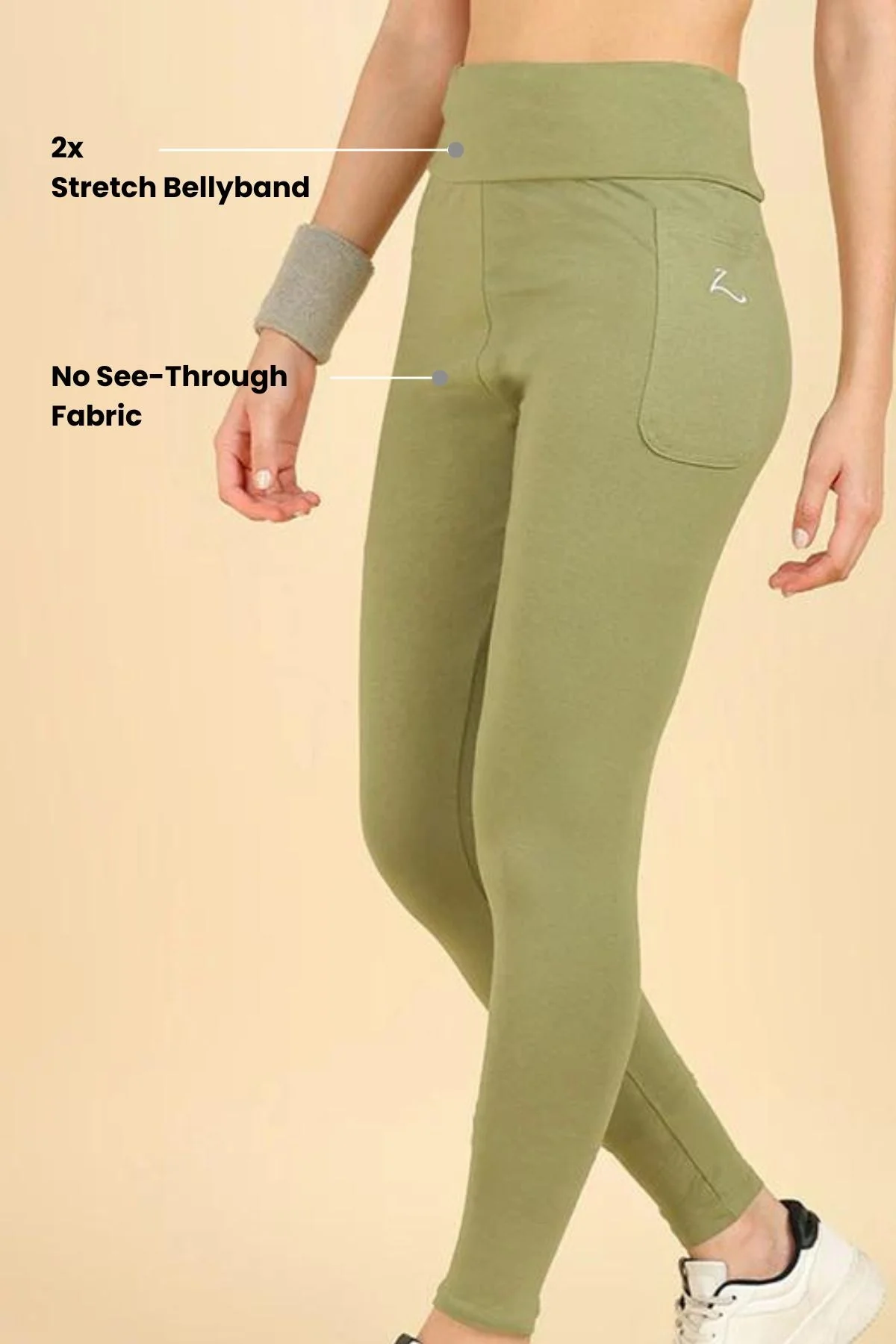 High Waist Green Mom Legging - Image 9