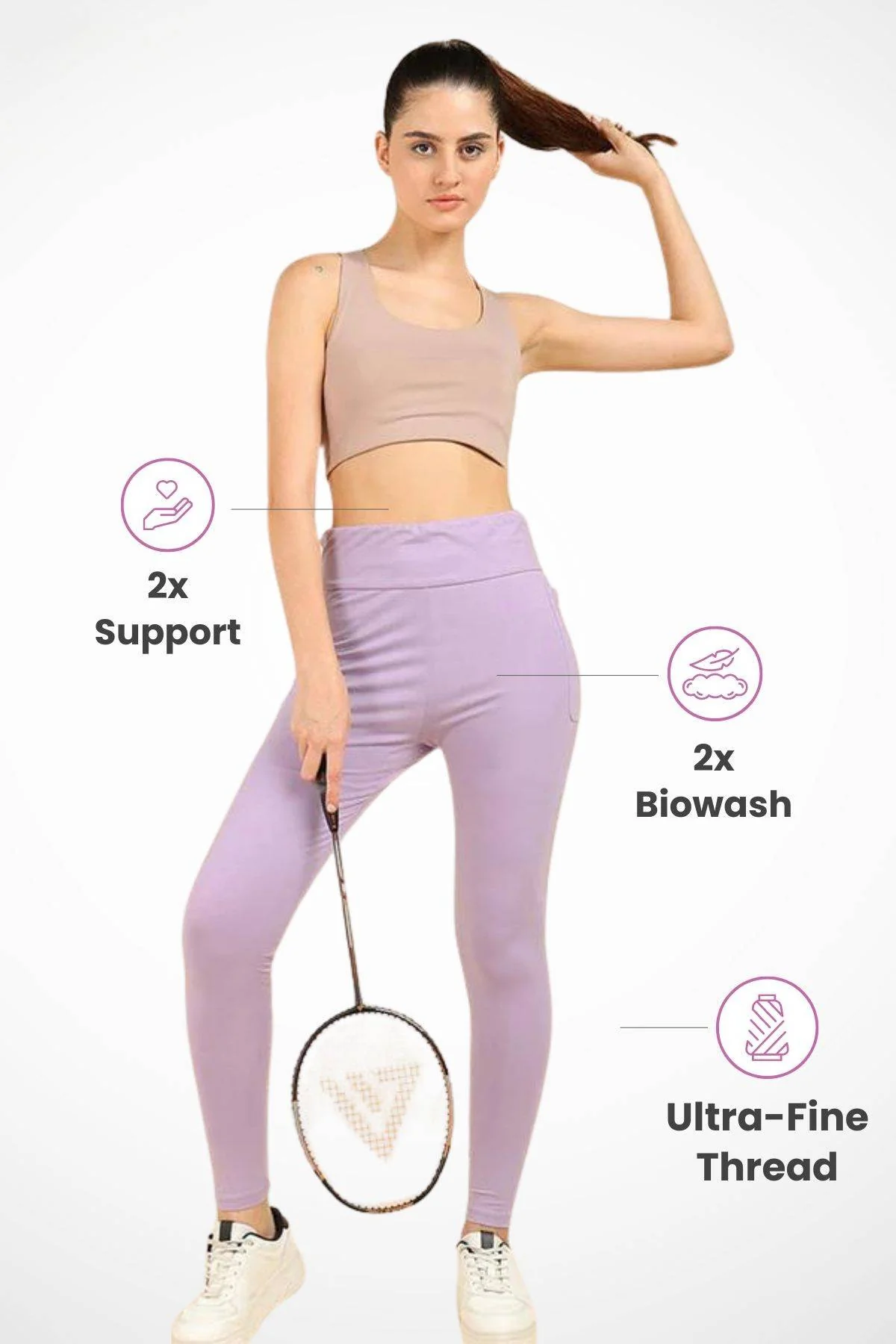 High Waist Lavender Mom Legging - Image 2