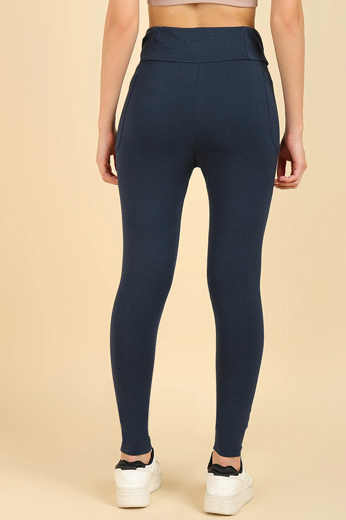 High Waist Navy Blue Mom Legging - Image 5