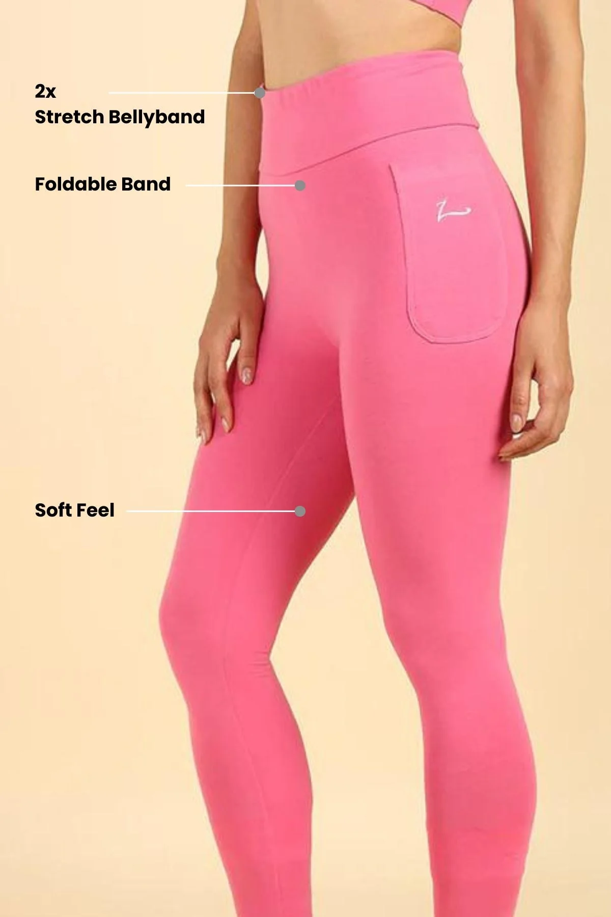 High Waist Pink Mom Legging - Image 3