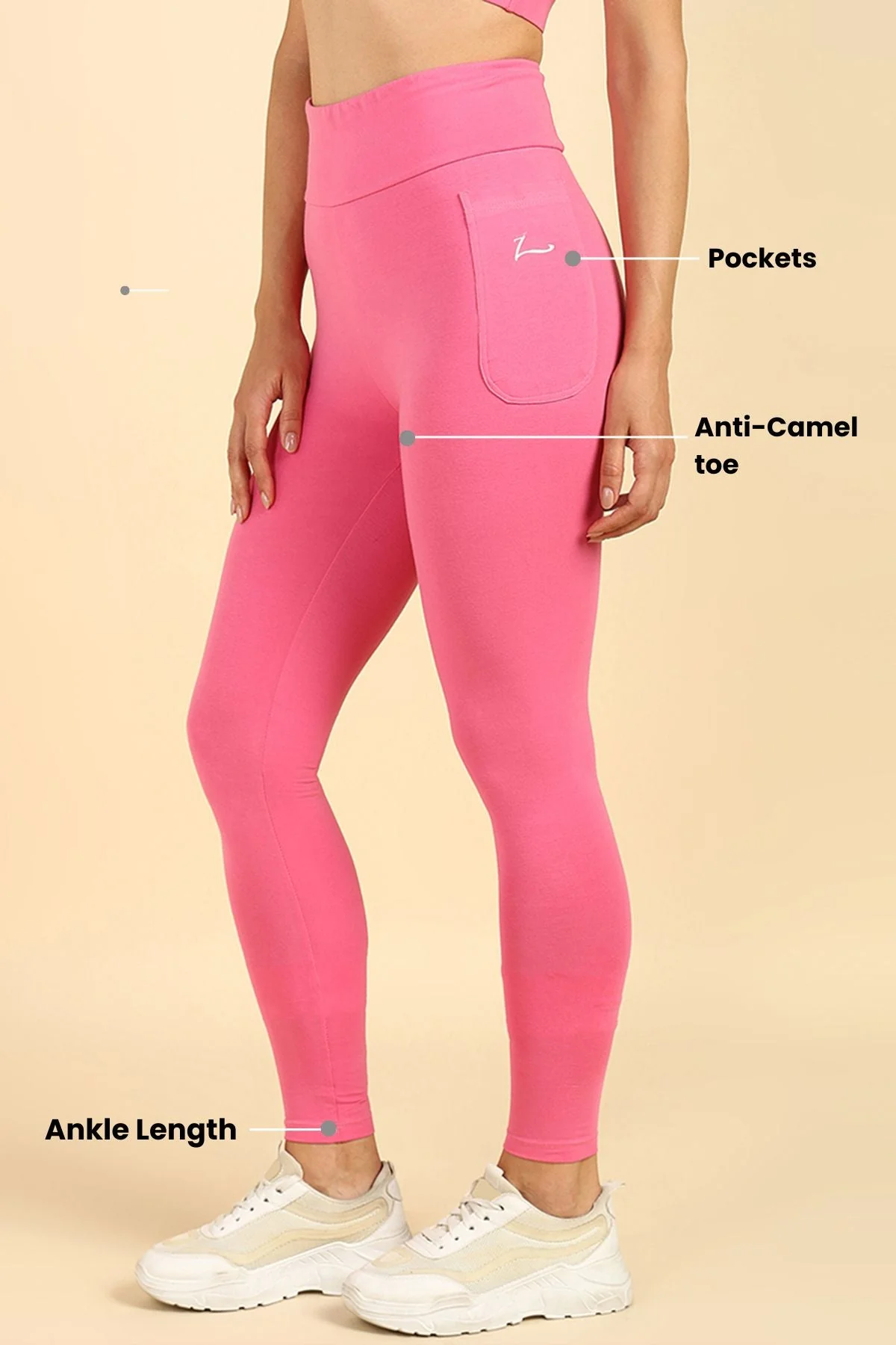 High Waist Pink Mom Legging - Image 4