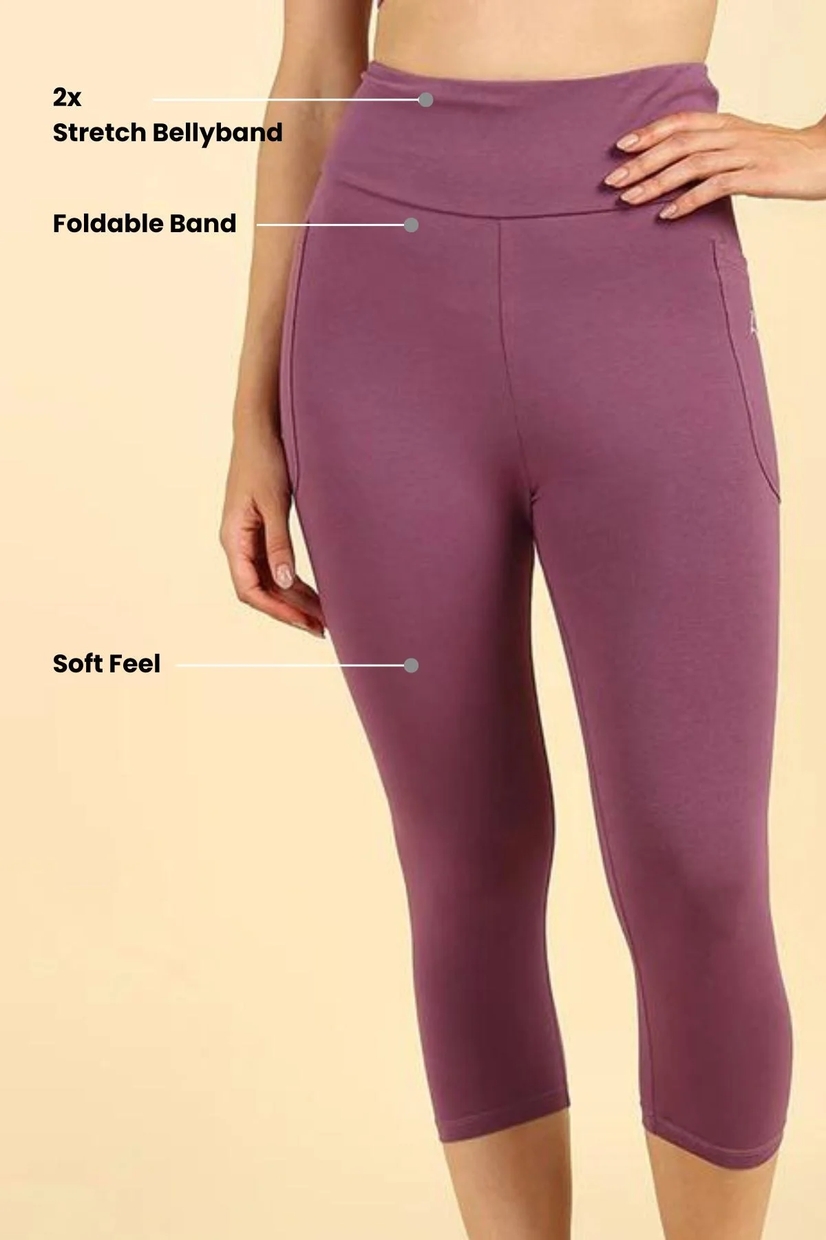 High Waist Rosewood Mom Capri - Image 3