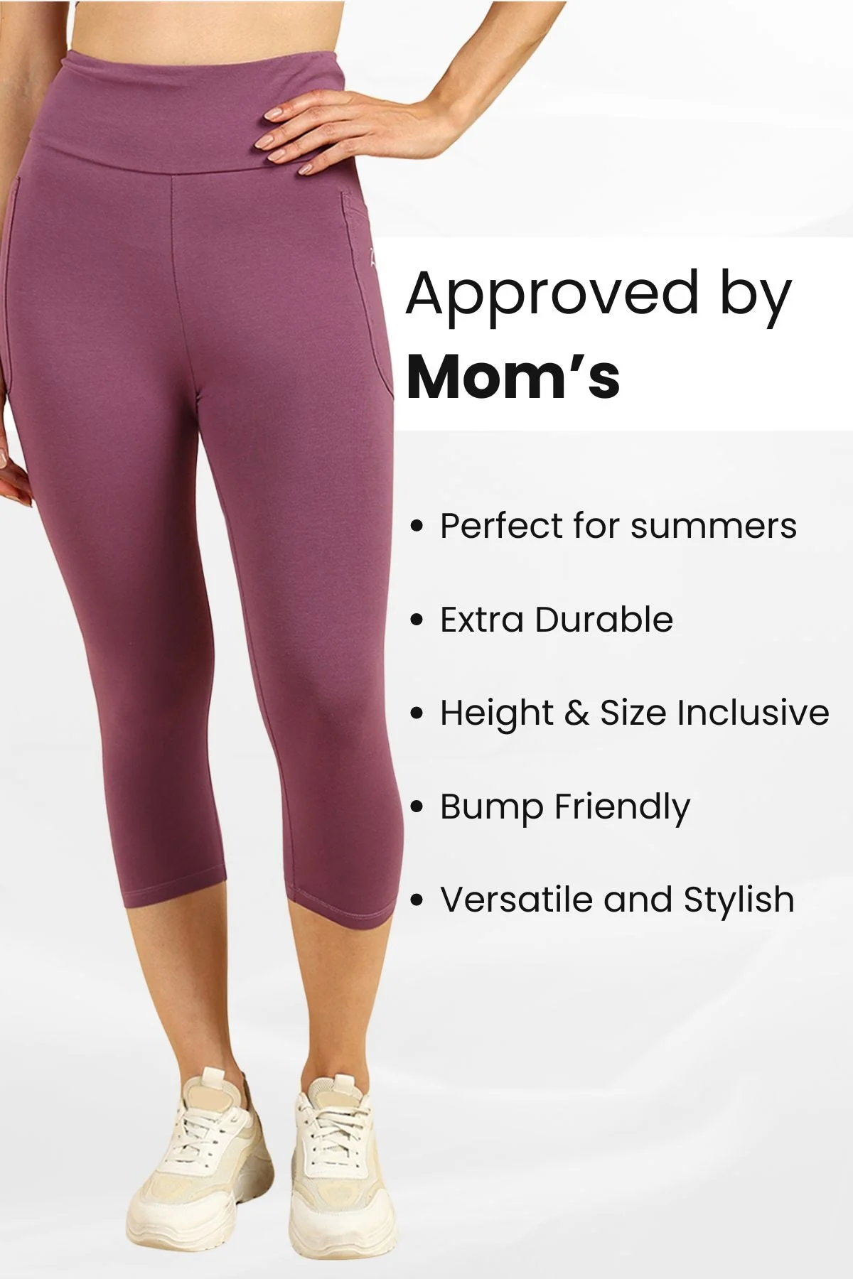 High Waist Rosewood Mom Capri - Image 5