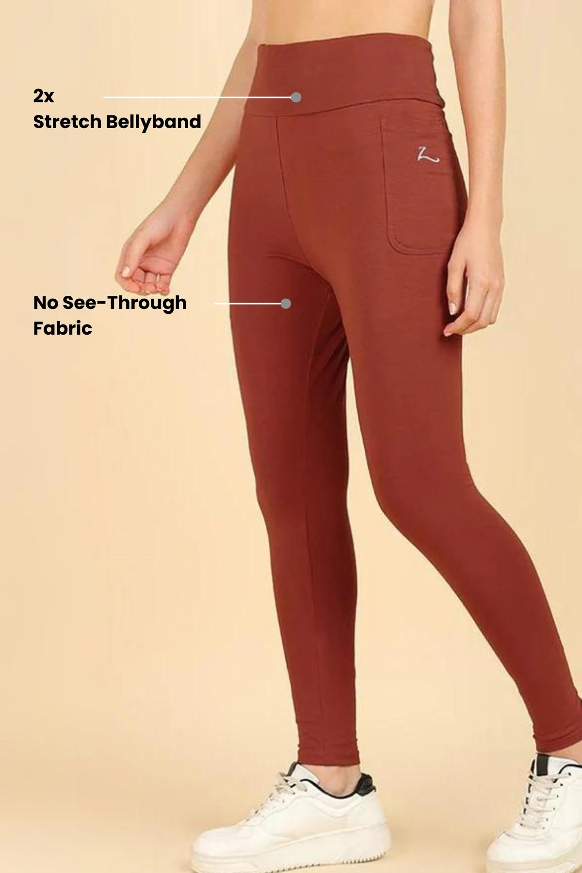 High Waist Rust Mom Legging - Image 3