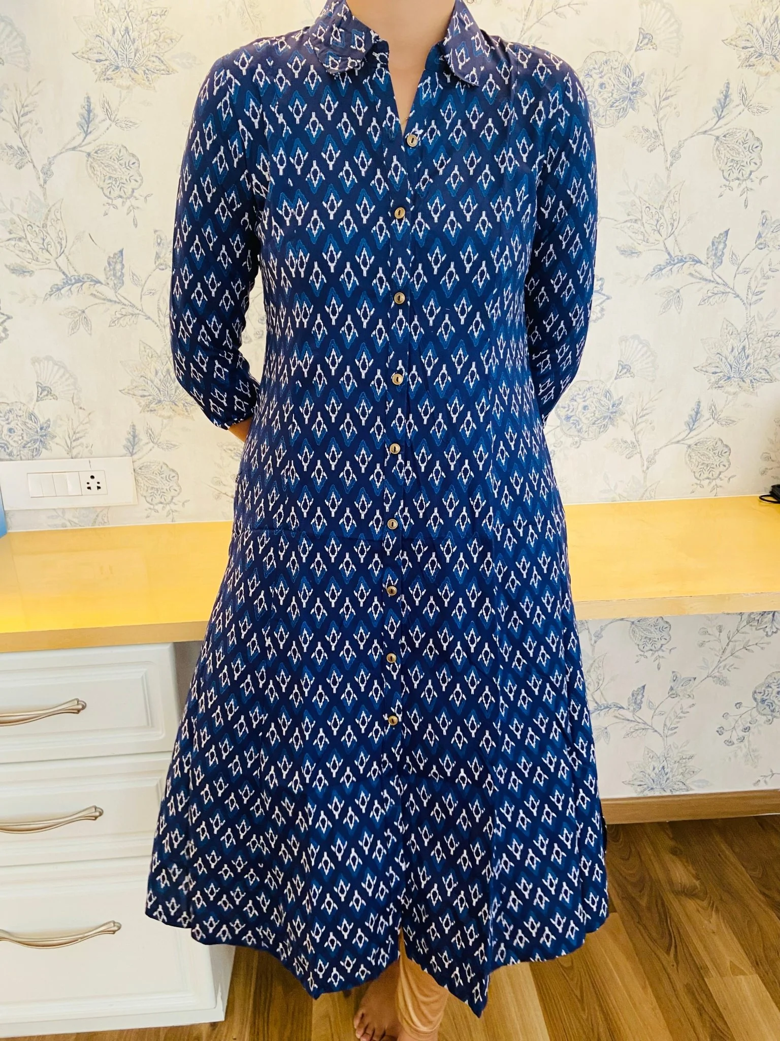 Midnight Mirage Maternity Feeding Kurti with Pocket - Image 2