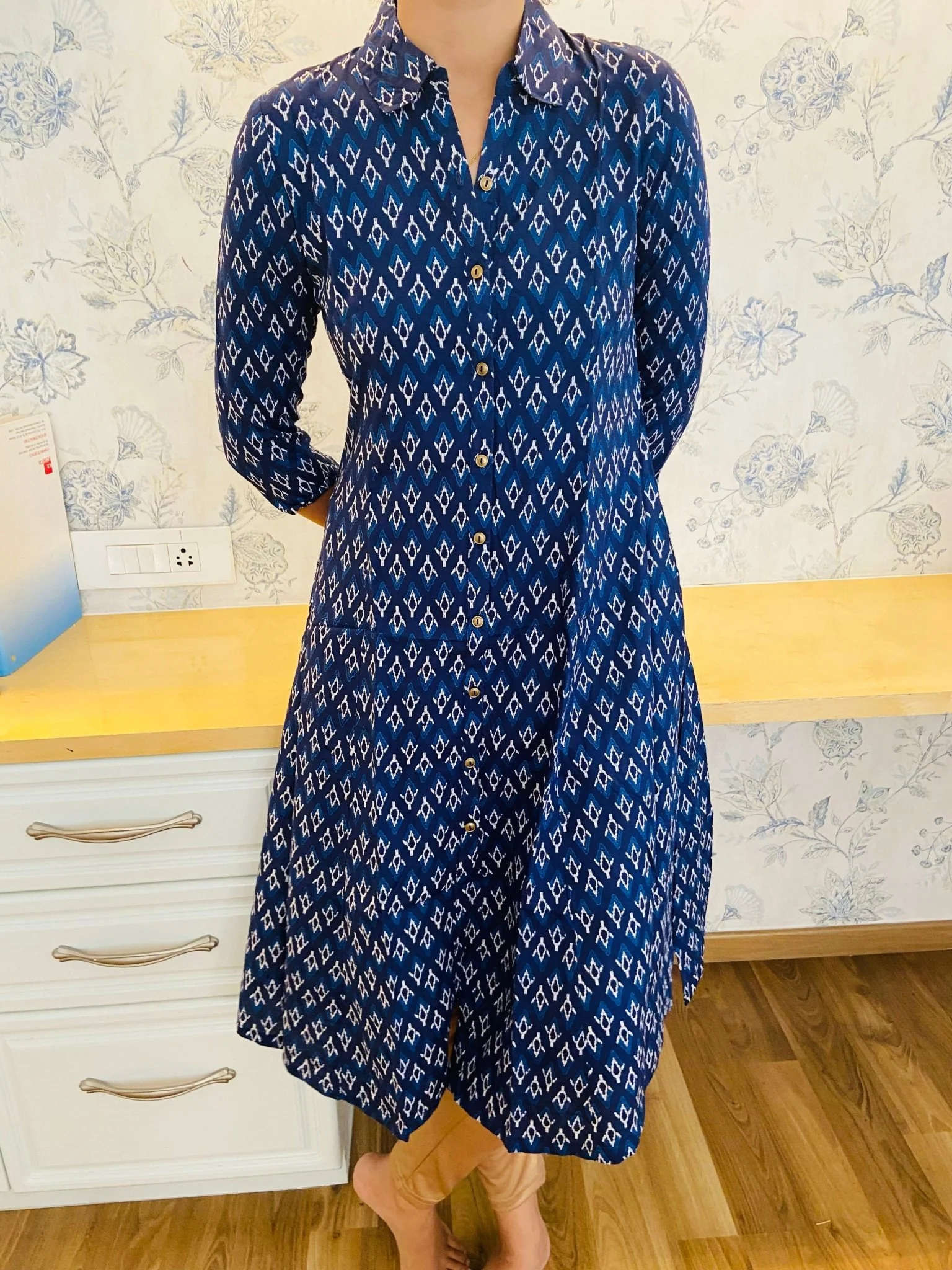 Midnight Mirage Maternity Feeding Kurti with Pocket - Image 4