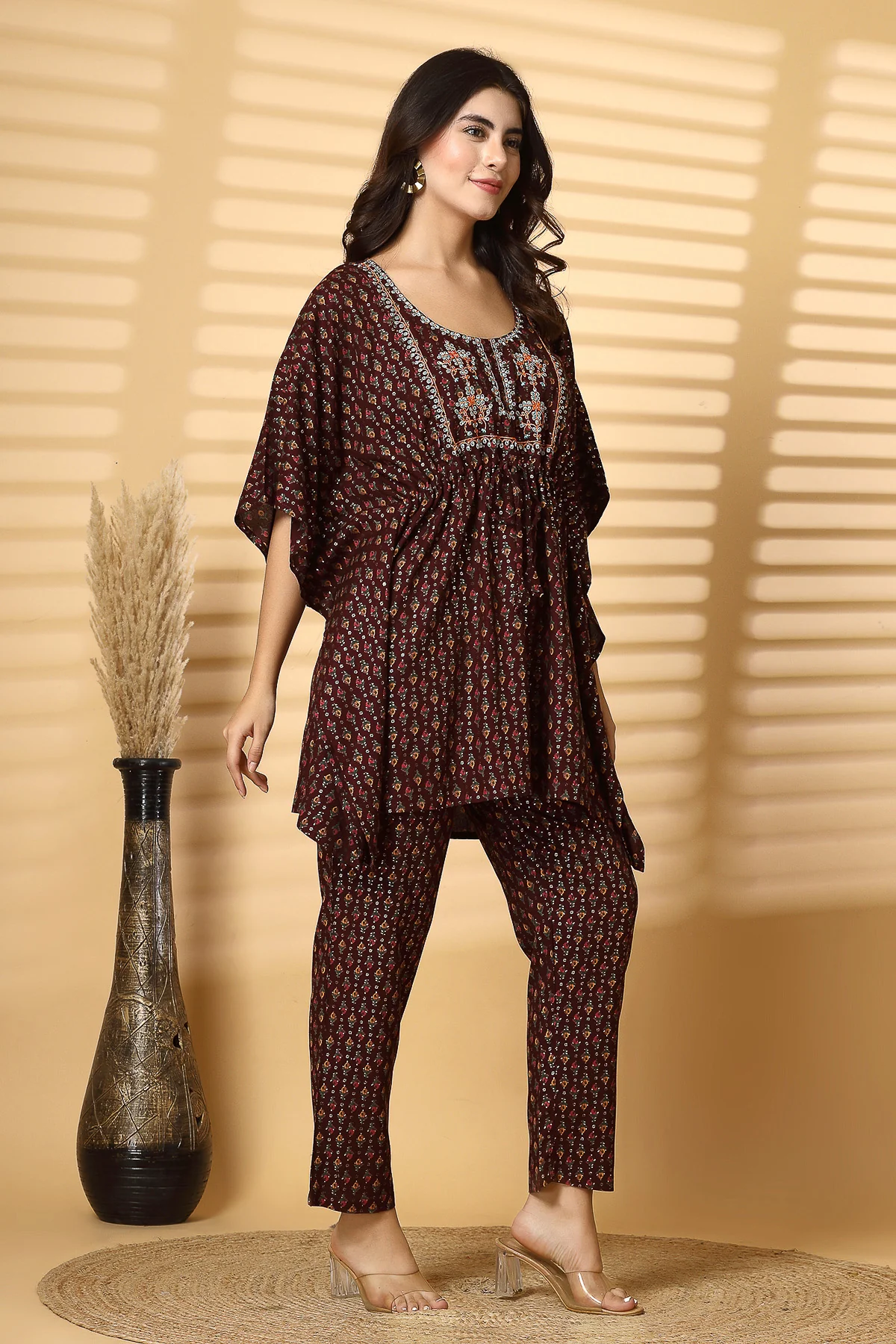 JoyousMom Foil-Printed Ensemble kaftan Set - Image 10
