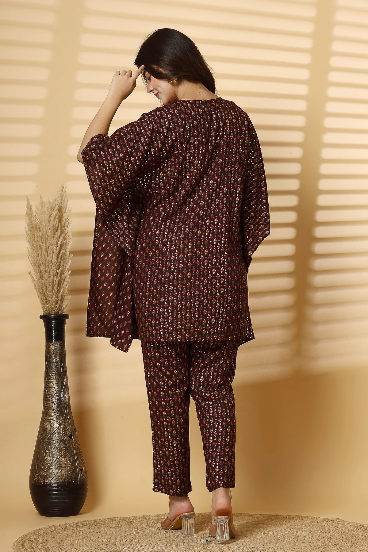 JoyousMom Foil-Printed Ensemble kaftan Set - Image 3