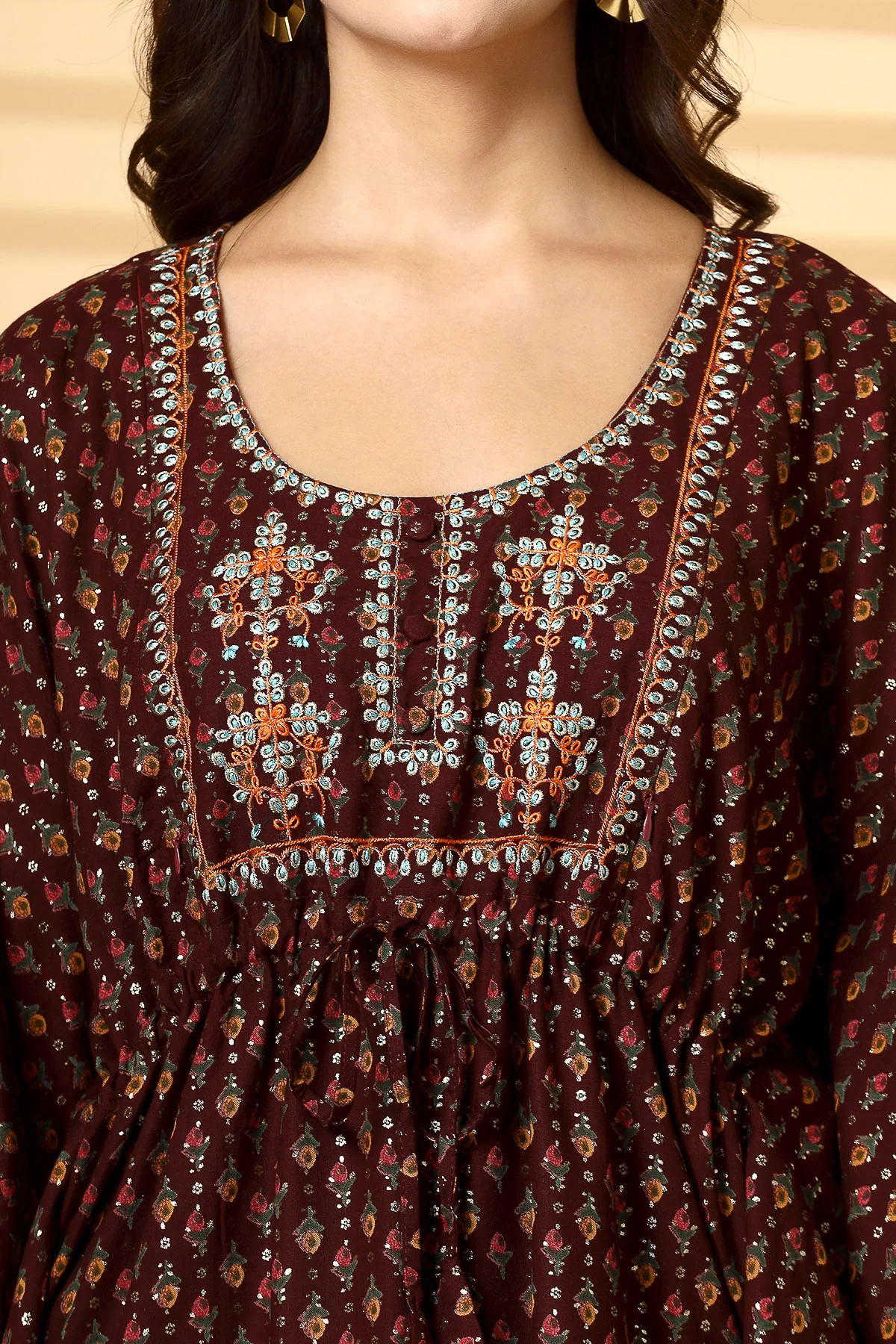 JoyousMom Foil-Printed Ensemble kaftan Set - Image 6