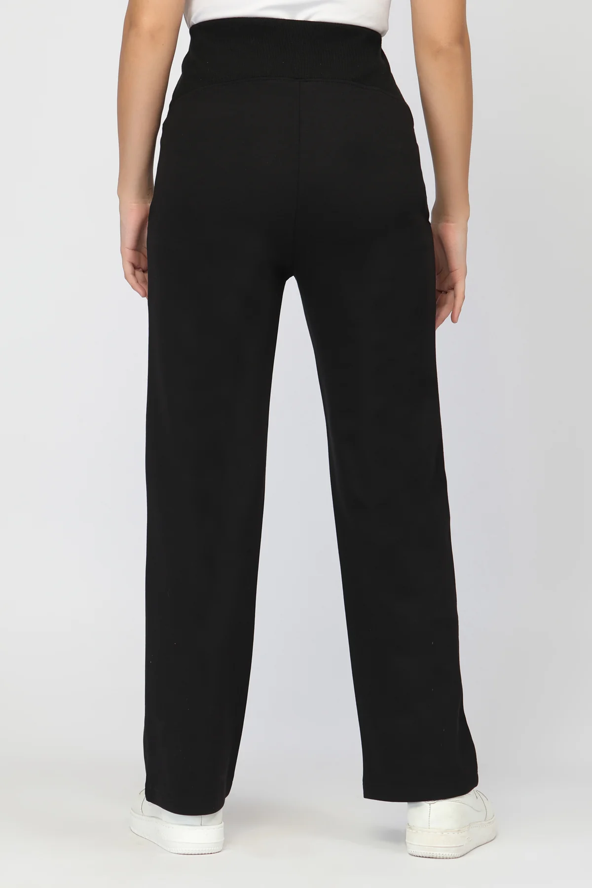 Laya Ribbed Band Maternity Pant - Black - Image 3