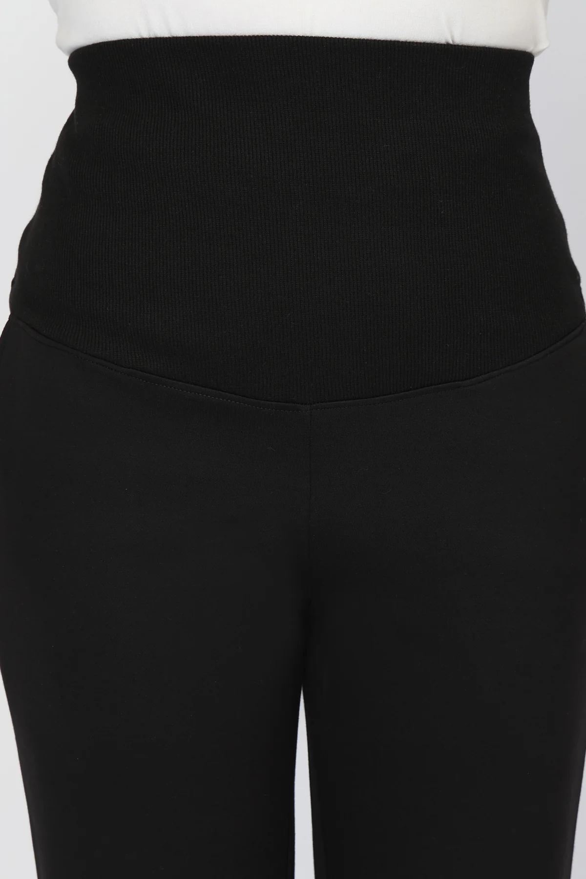 Laya Ribbed Band Maternity Pant - Black - Image 7