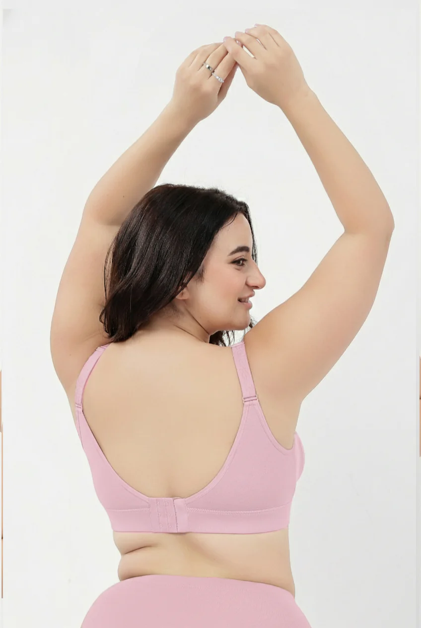 Lira Ribbed Cotton Nursing Padded Bra - Baby Pink - Image 11
