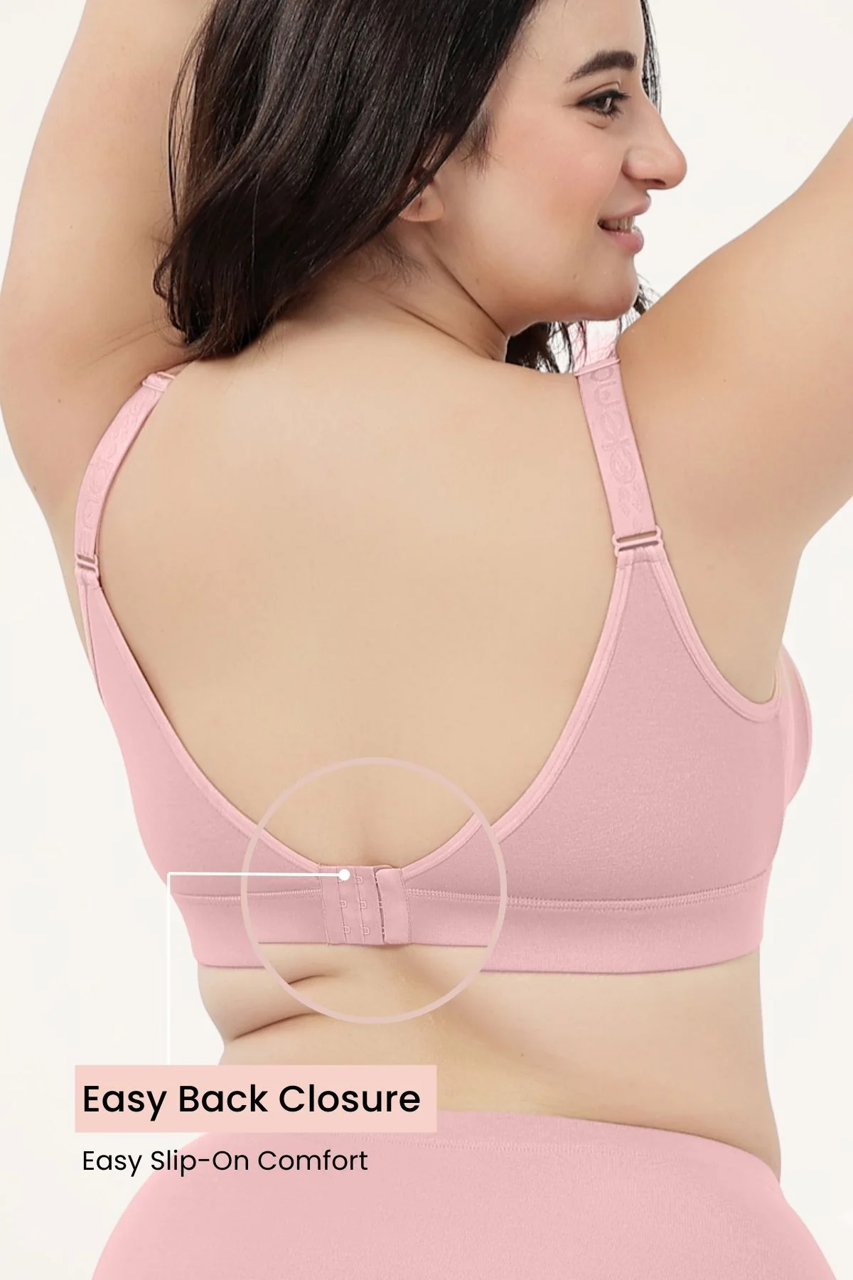 Lira Ribbed Cotton Nursing Padded Bra - Baby Pink - Image 2