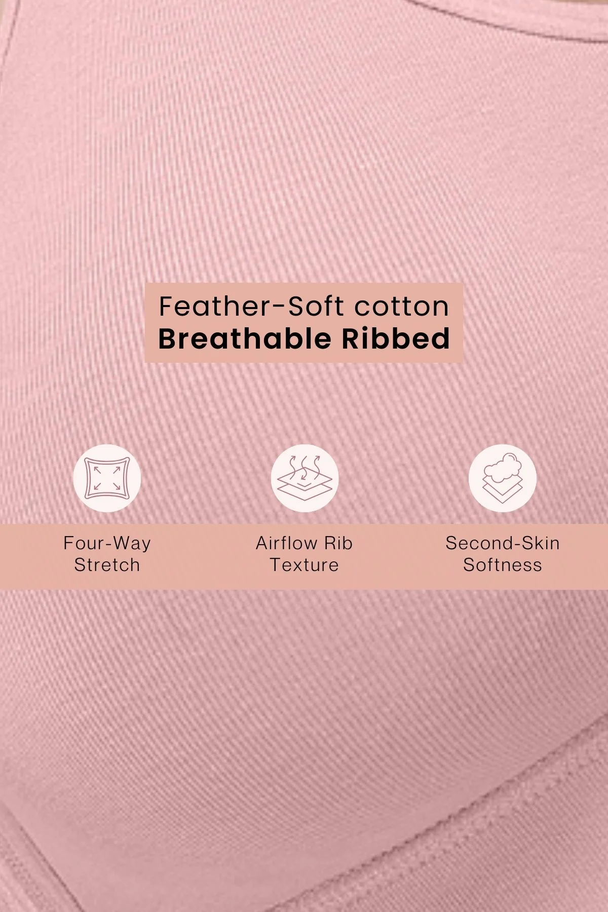 Lira Ribbed Cotton Nursing Padded Bra - Baby Pink - Image 5