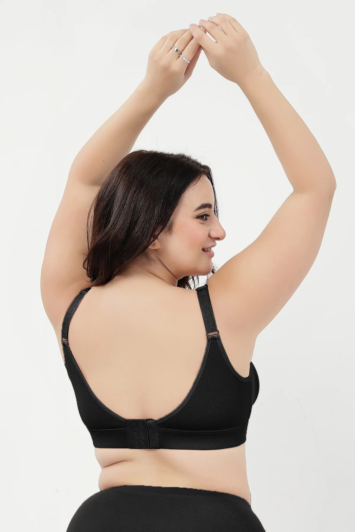 Lira Ribbed Cotton Nursing Padded Bra - Black - Image 10