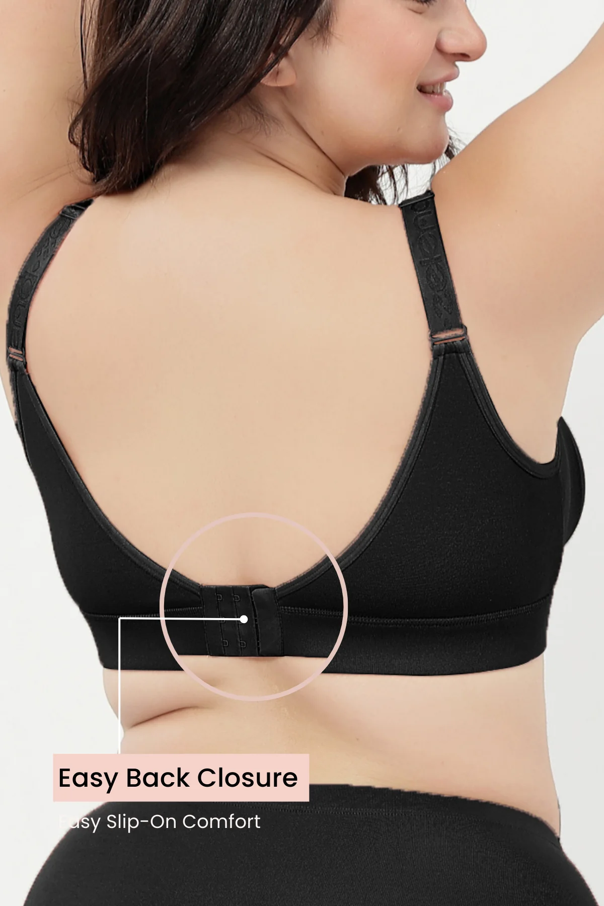 Lira Ribbed Cotton Nursing Padded Bra - Black - Image 4