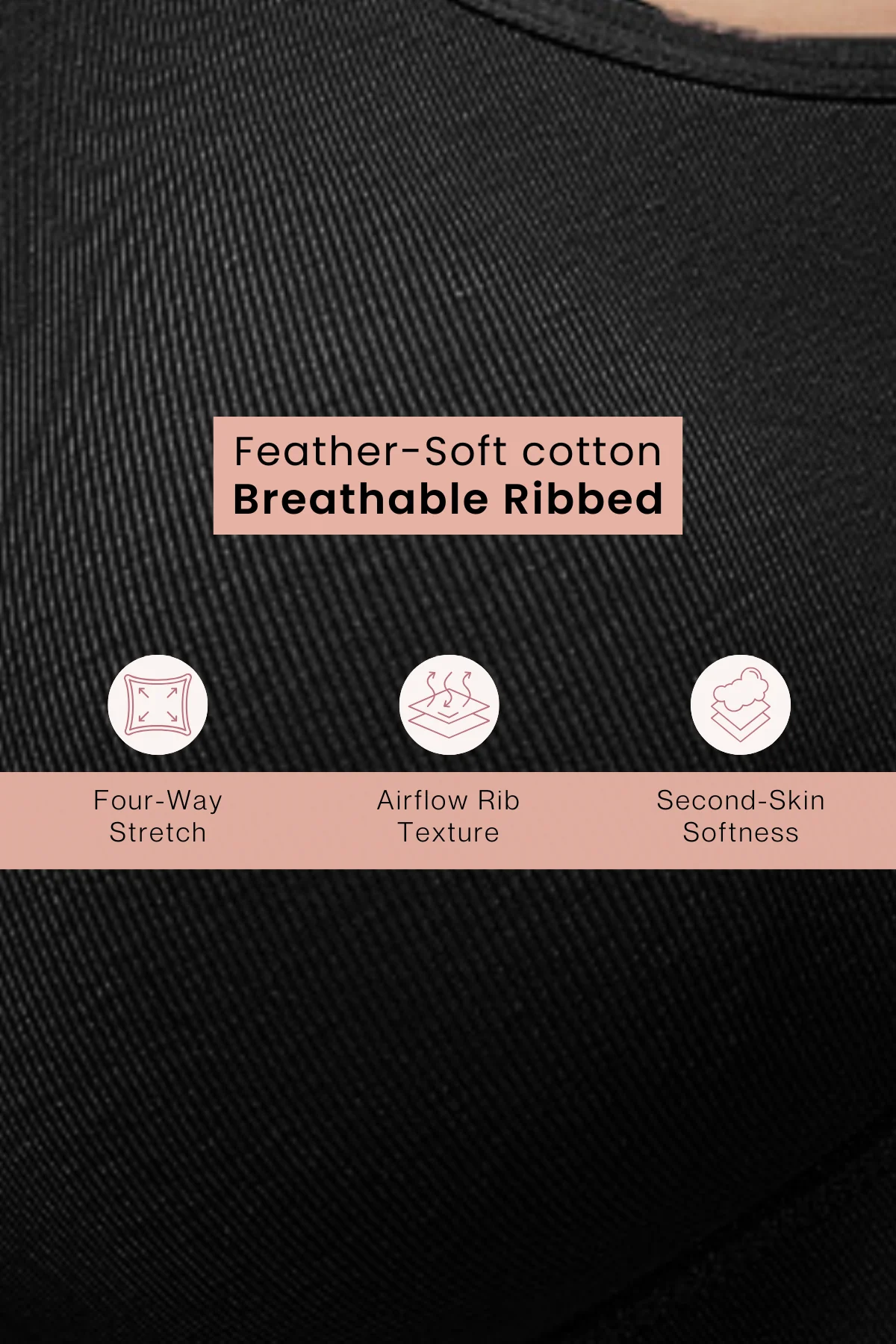 Lira Ribbed Cotton Nursing Padded Bra - Black - Image 5